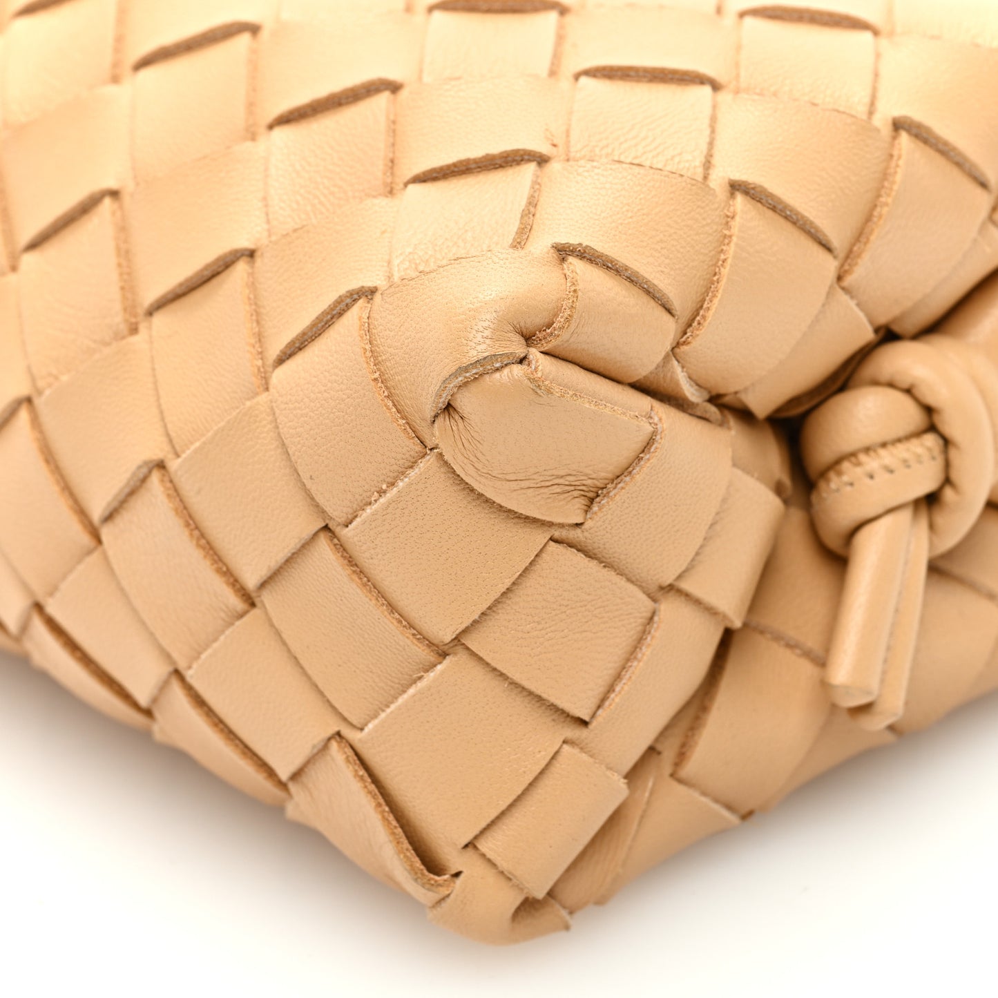Nappa Intrecciato Mini Loop Camera Bag Almond