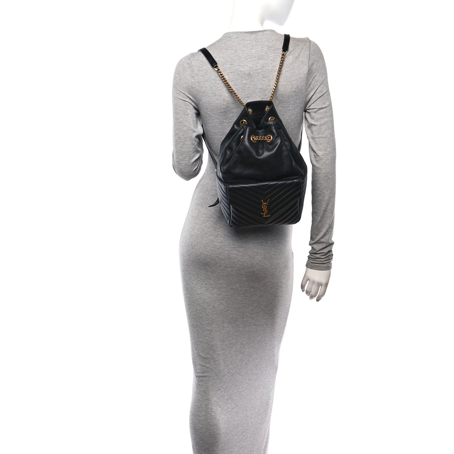 Lambskin Matelasse Monogram Joe Backpack Black