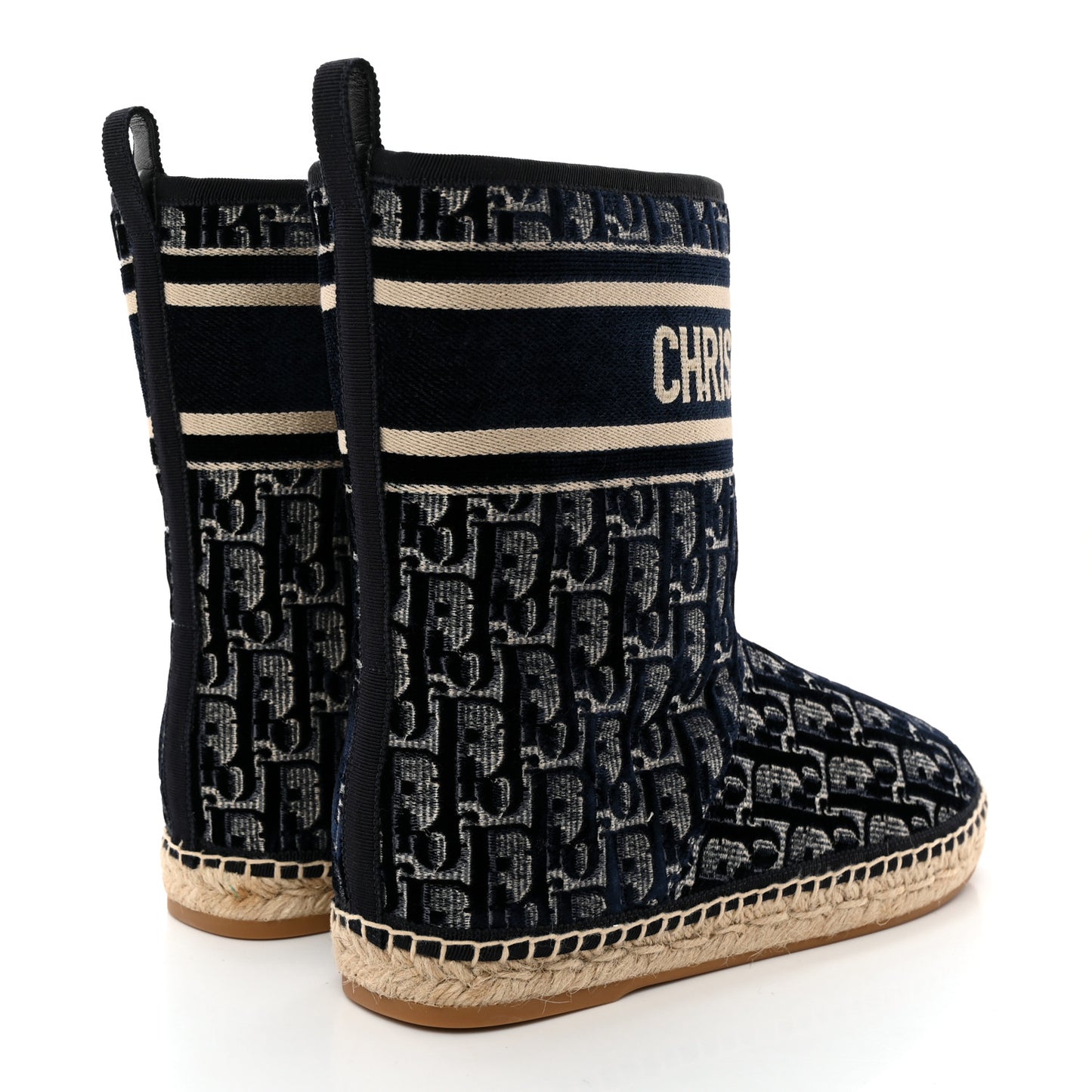 Velvet Oblique Granville Espadrille Boots 37 Deep Blue