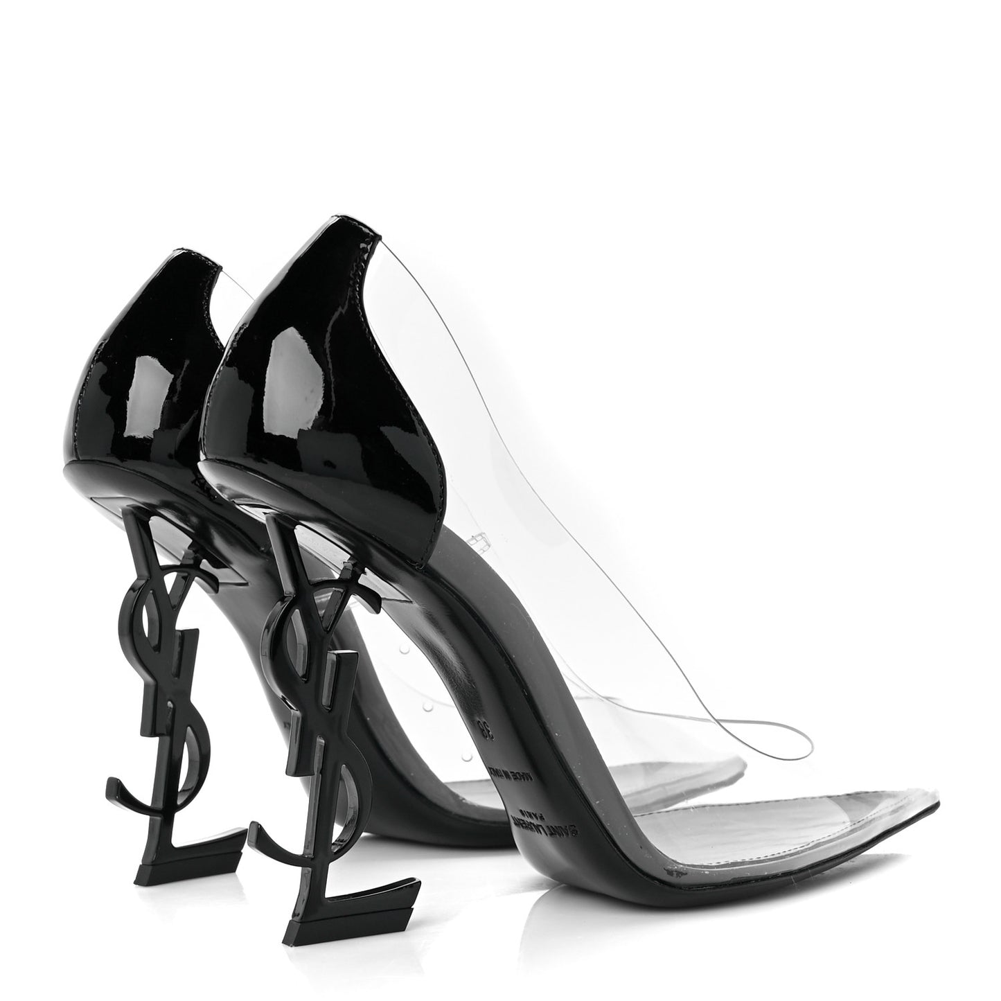 Patent Calfskin PVC Opyum 110 Pump 38 Black Transparent