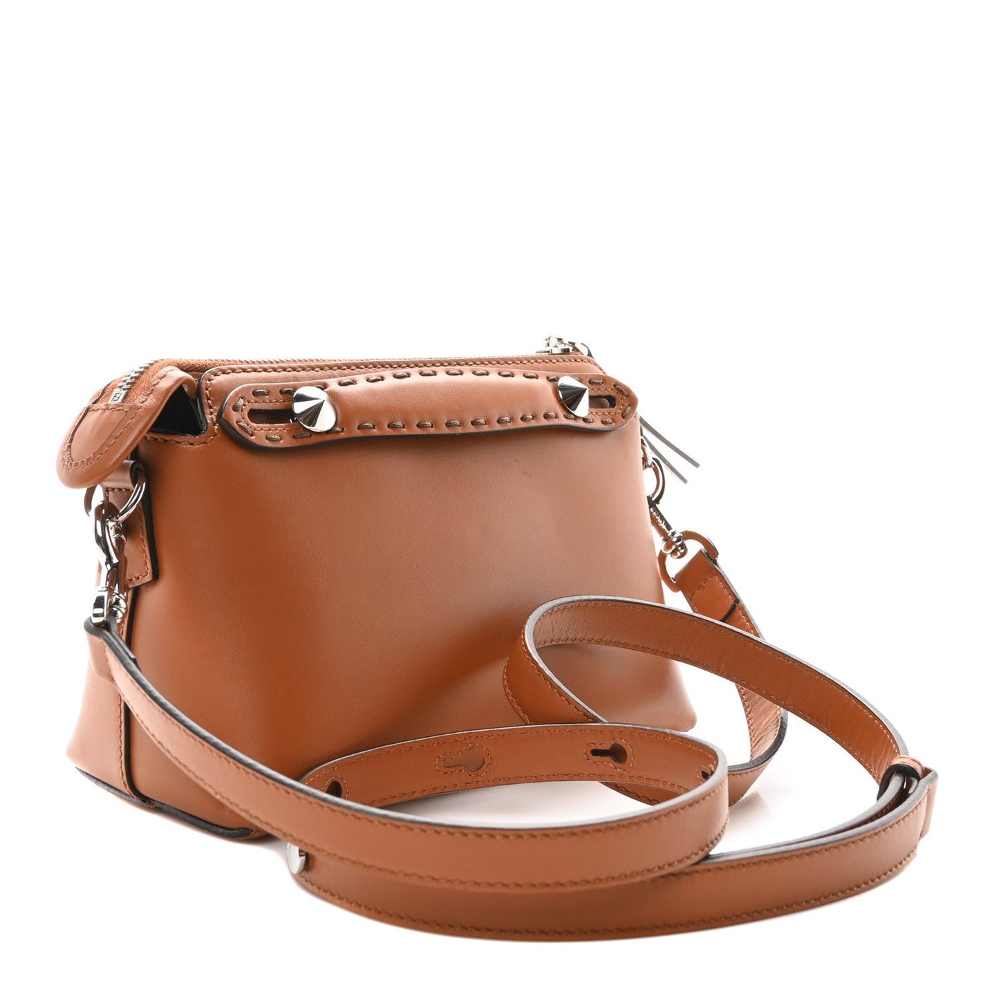 Vitello King Logo Embossed Mini By The Way Boston Bag Cuoio