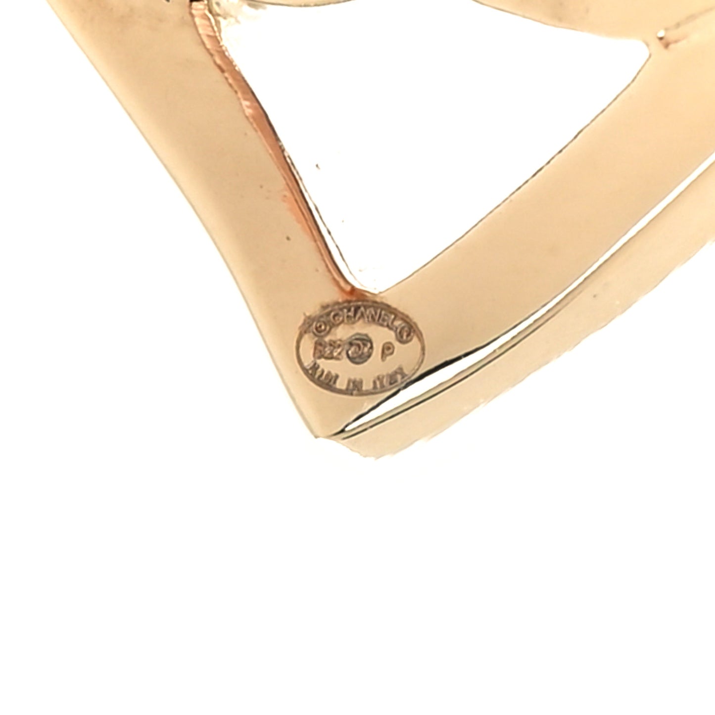 Metal CC Heart Coco In Love Earrings Gold