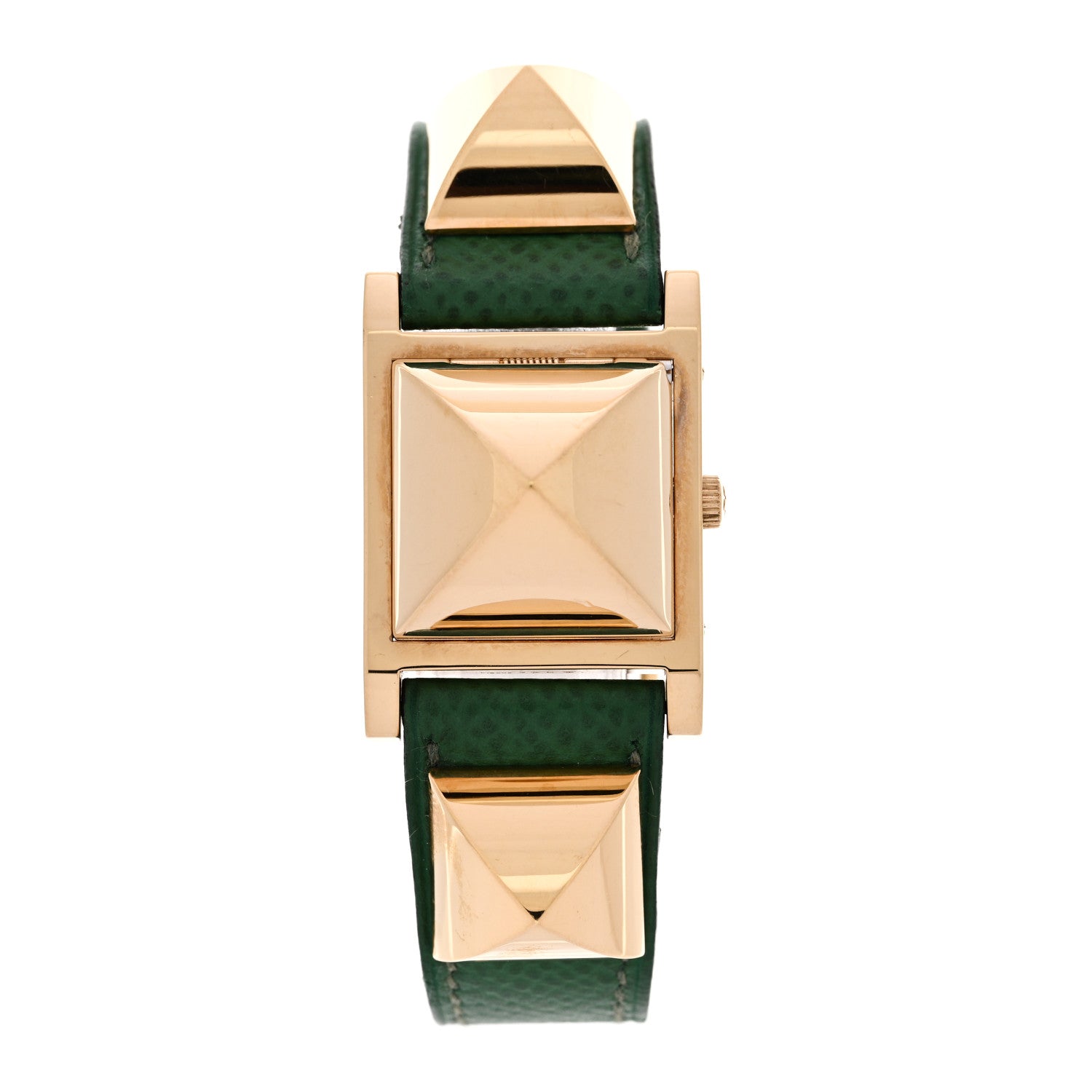 Hermes Stainless Steel Courchevel 23mm Medor Quartz Watch Vert