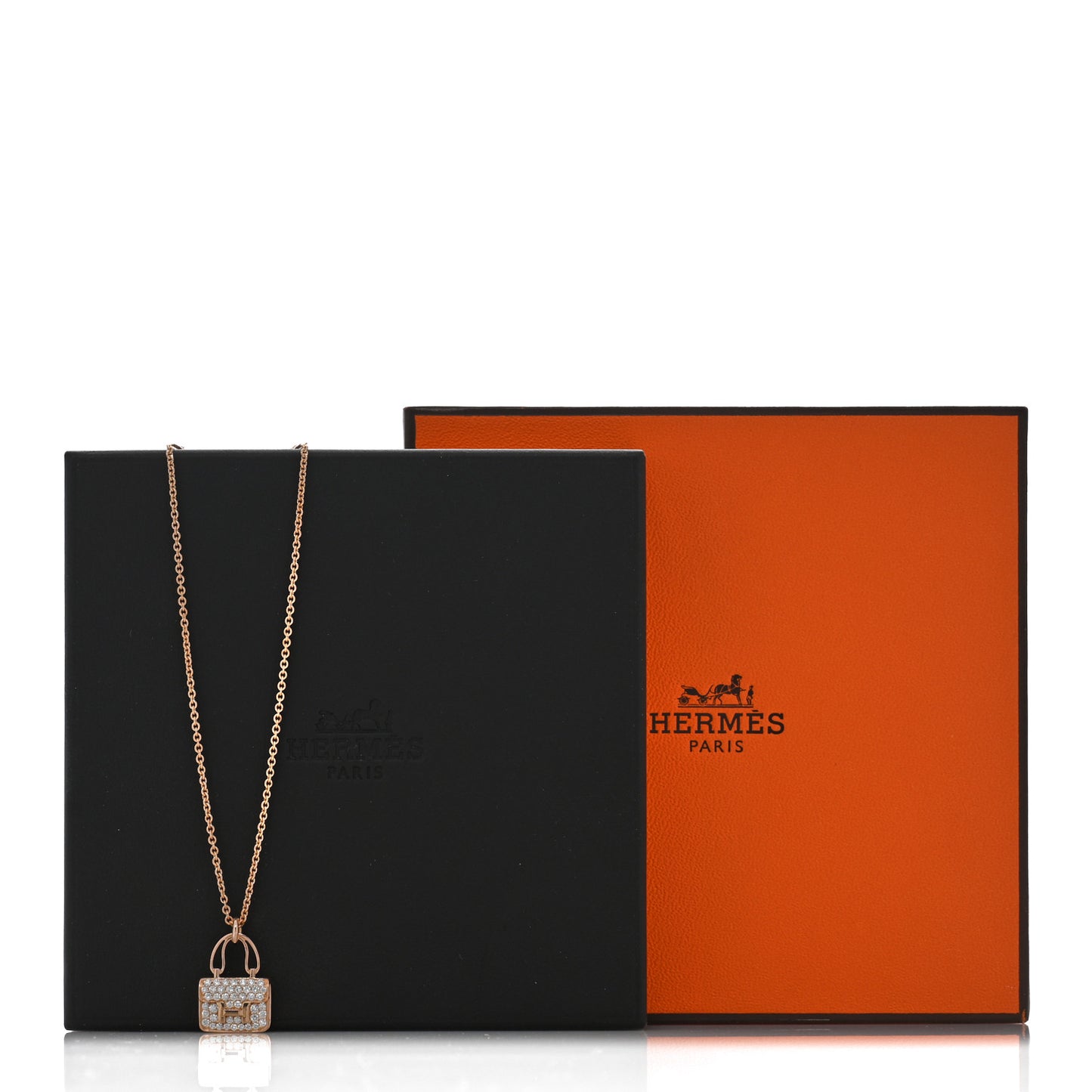 18K Rose Gold Diamond Constance Amulettes Pendant Necklace