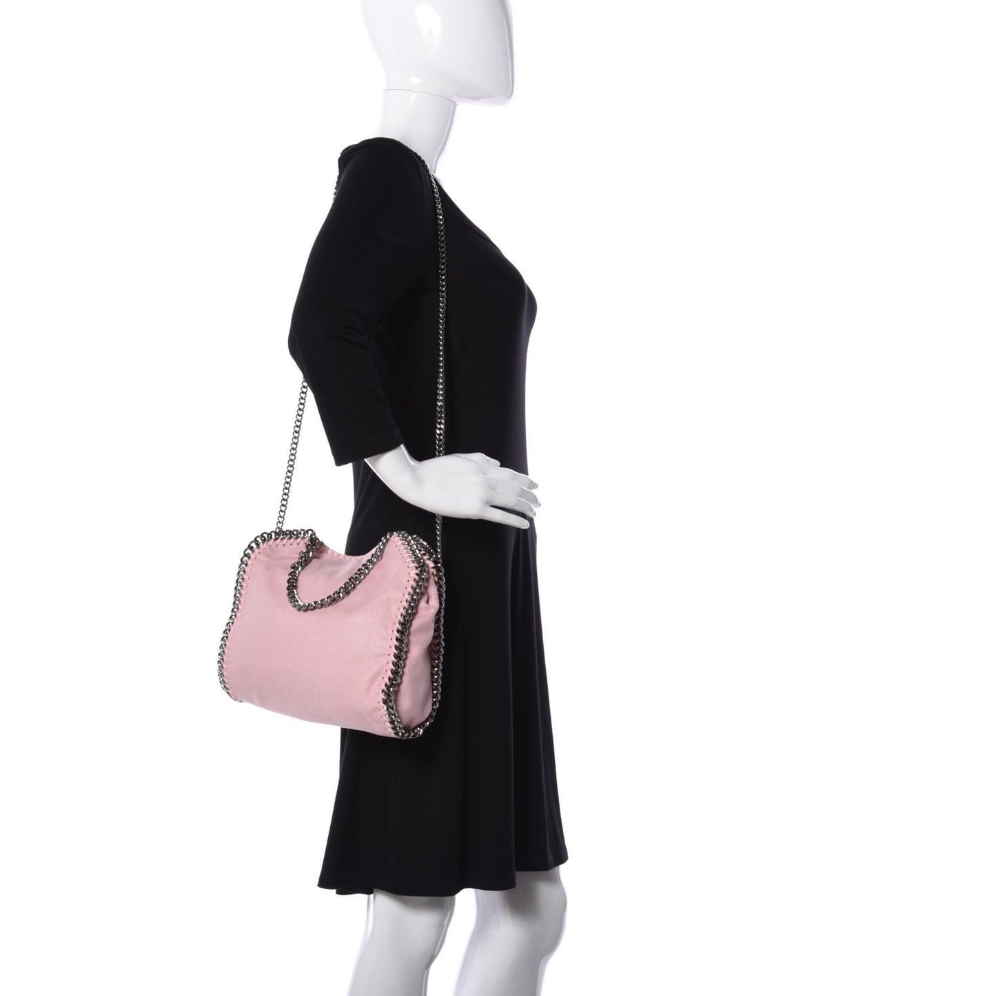 Shaggy Deer Mini Falabella Fold Over Tote Pink