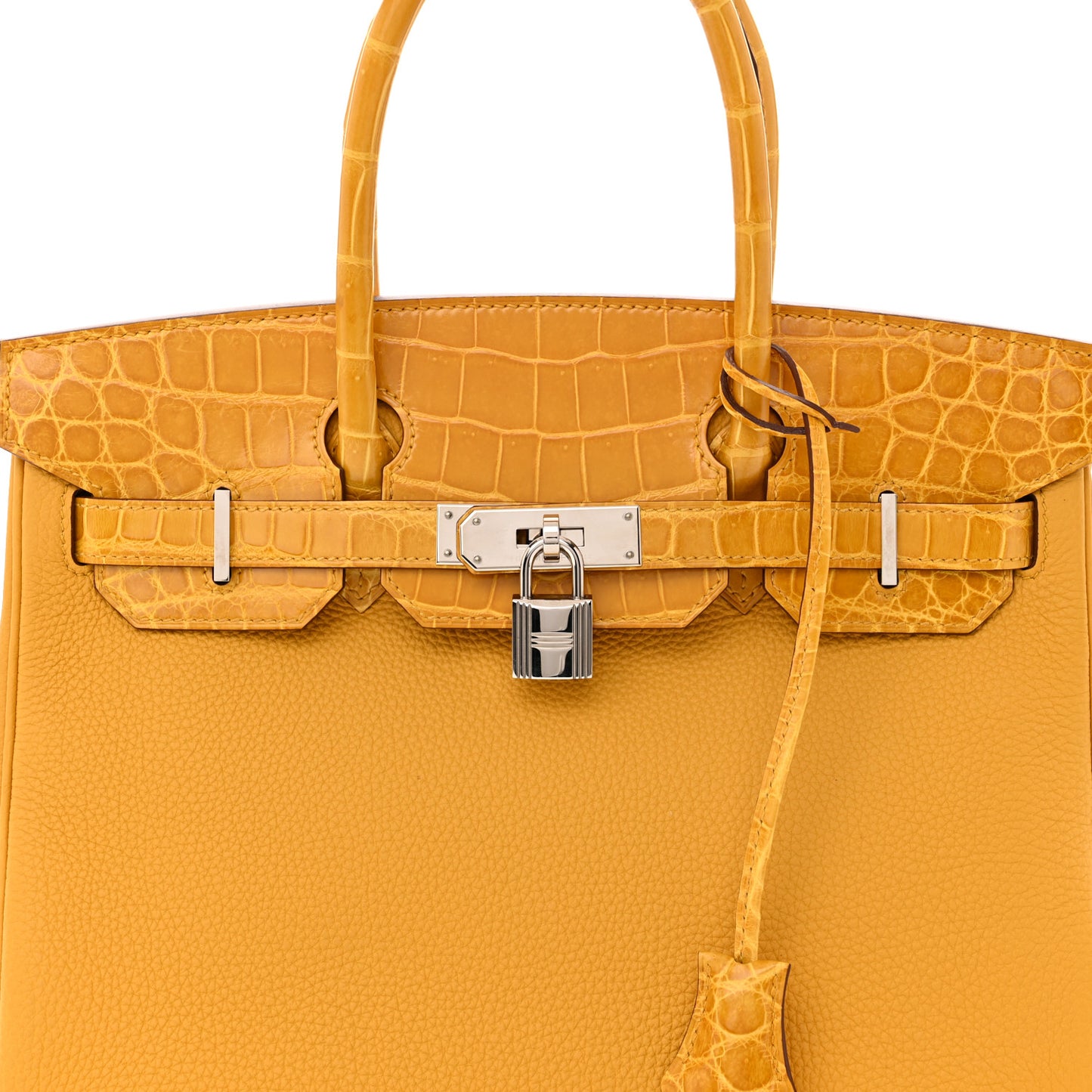 Togo Shiny Niloticus Crocodile Birkin Touch 30 Jaune Ambre