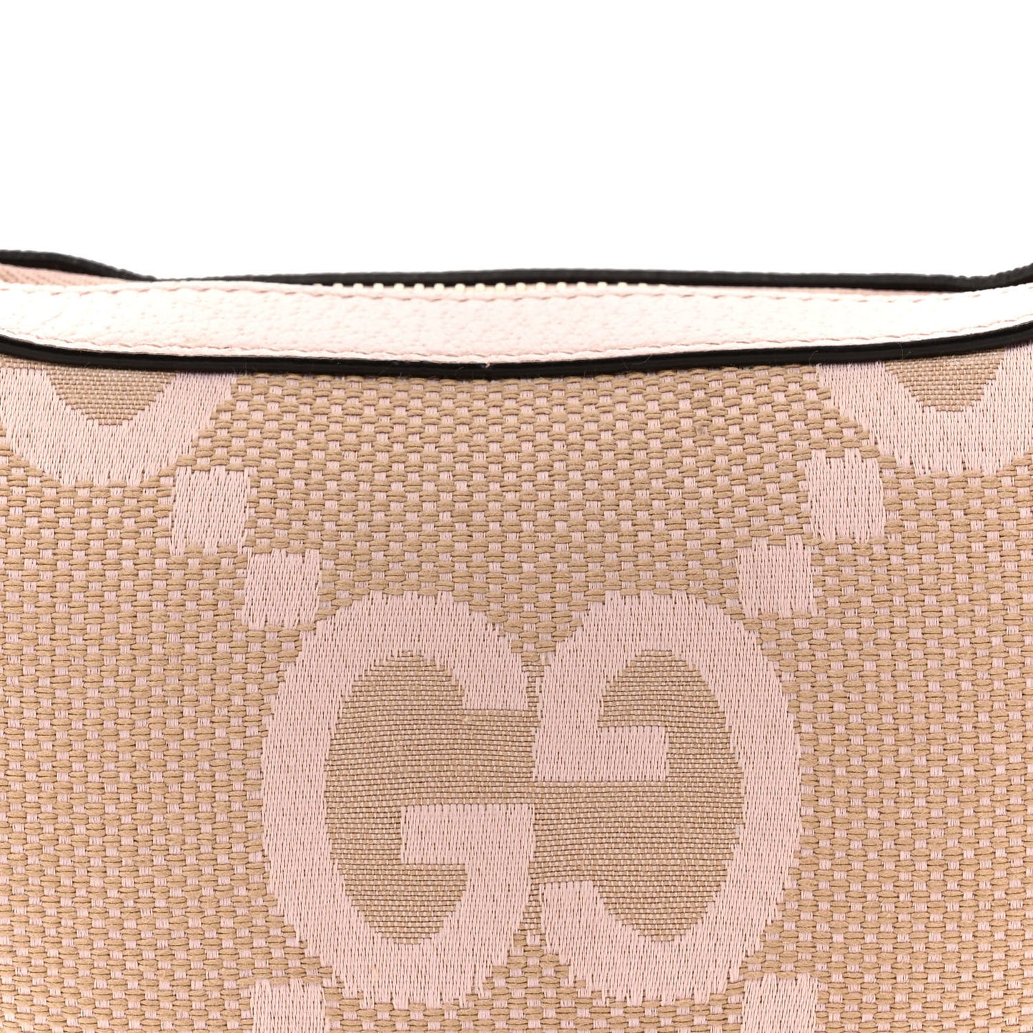 Monogram Jumbo GG Textured Dollar Calfskin Mini Ophidia Half Moon Hobo Beige Perfect Pink
