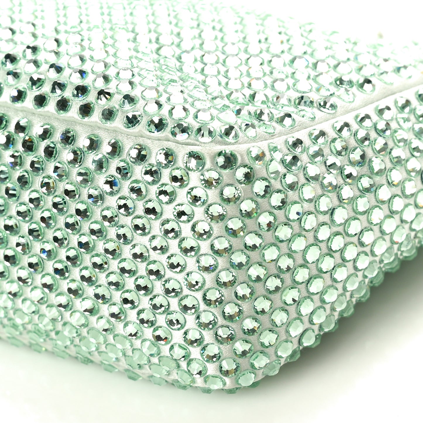 Satin Crystal Mini Re-Edition 2000 Bag Acqua