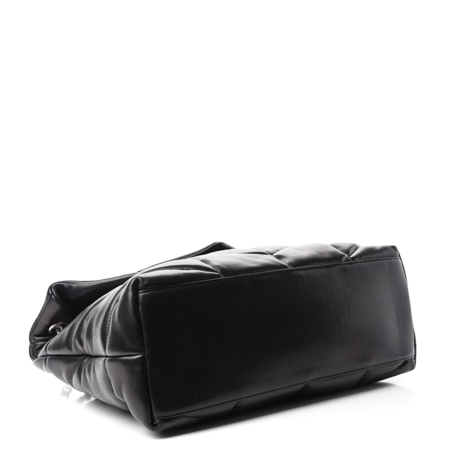 Saint Laurent Lambskin Quilted Medium Loulou Puffer Monogram Chain Satchel Black 4 of 11