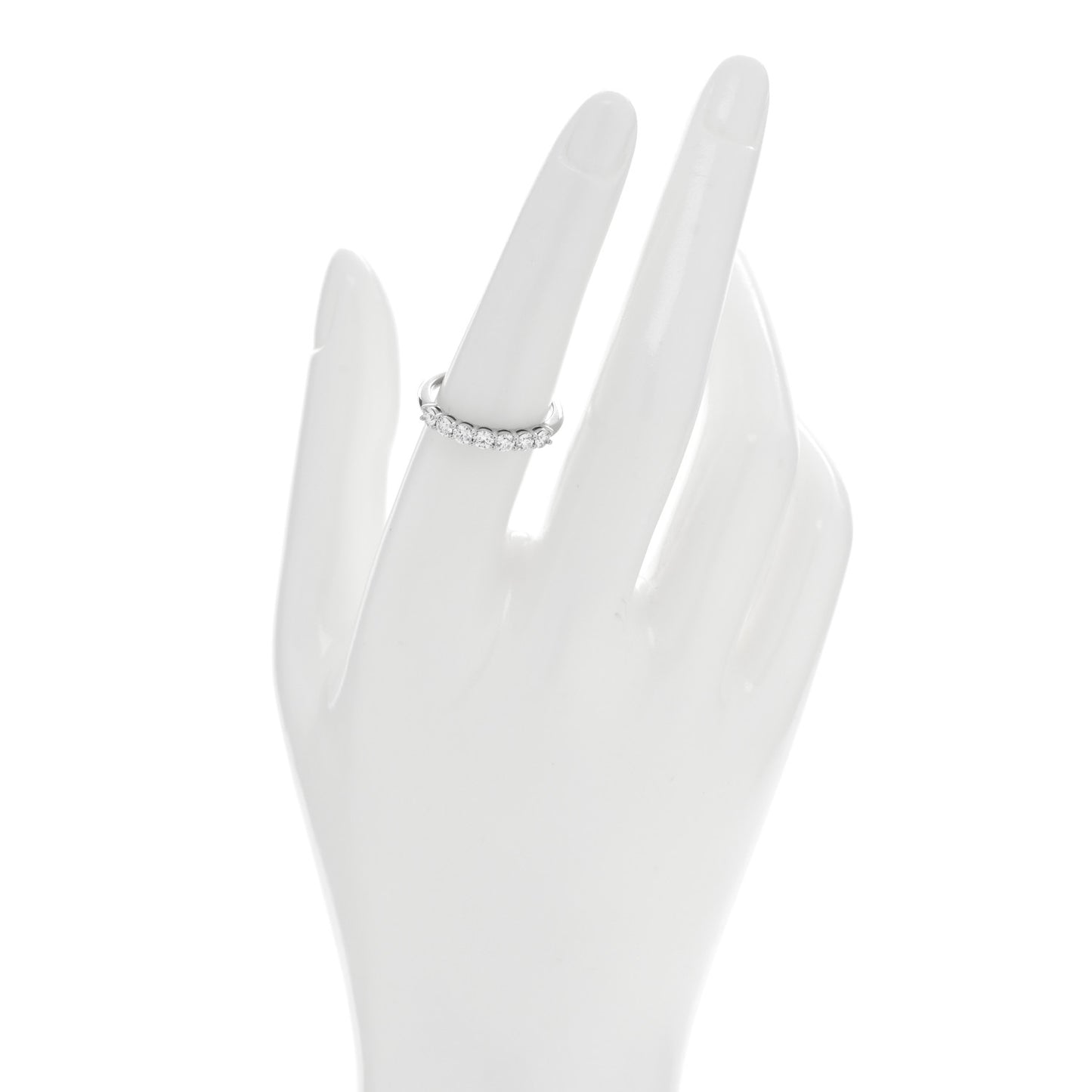 Platinum Diamond 3mm Embrace Half Circle Band Ring 54 7
