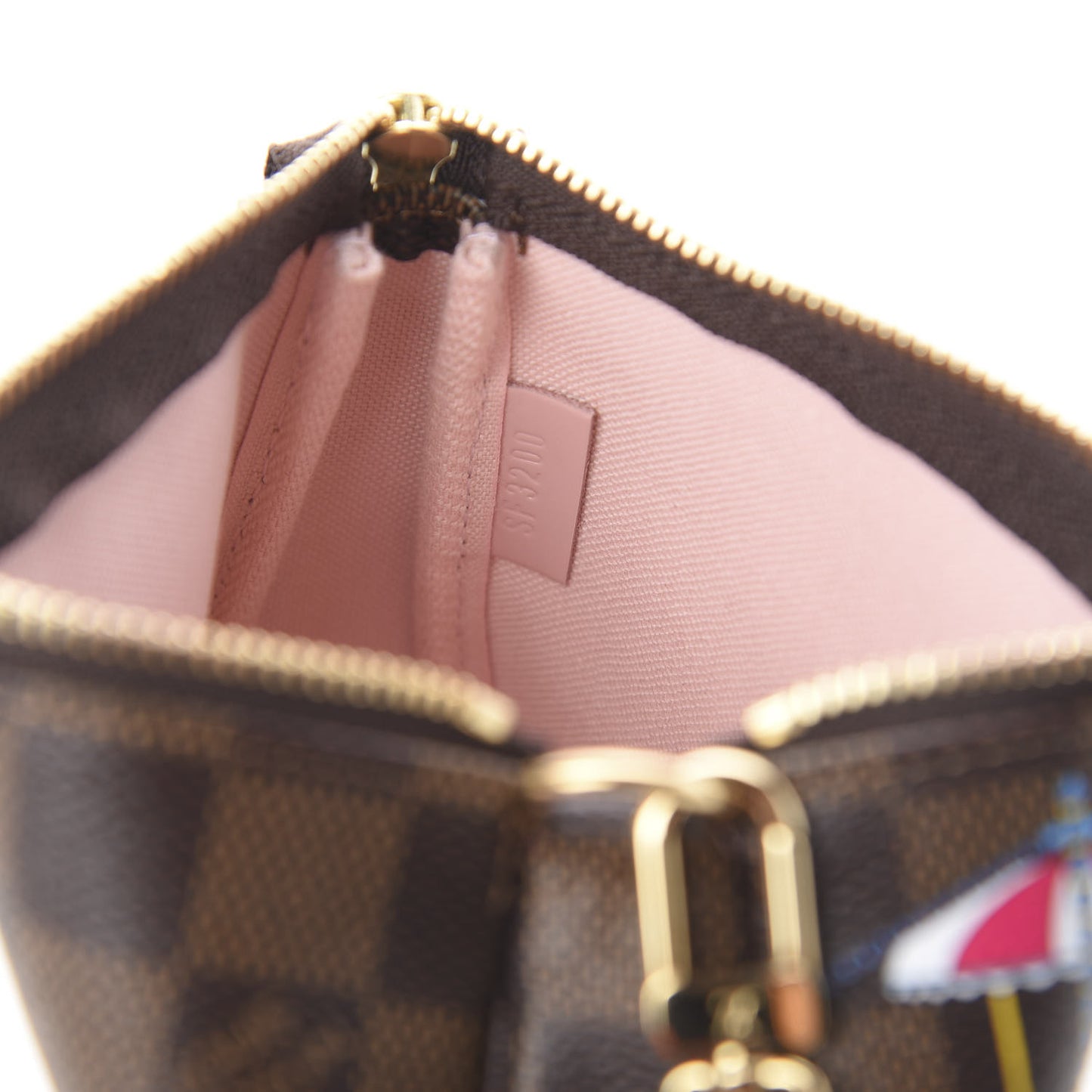Damier Ebene 2020 Christmas Animation Big Wheel Mini Pochette Accessories Rose Ballerine