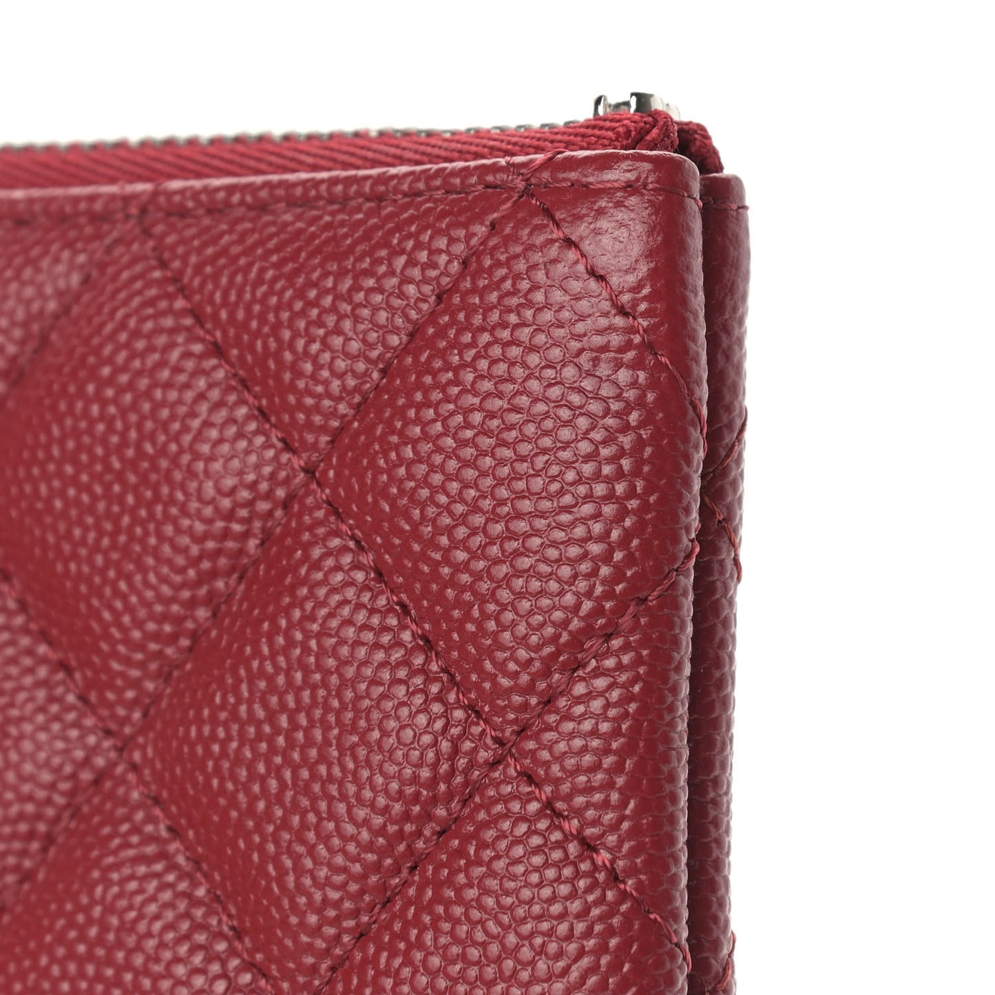 Caviar Quilted Small Cosmetic Case Red