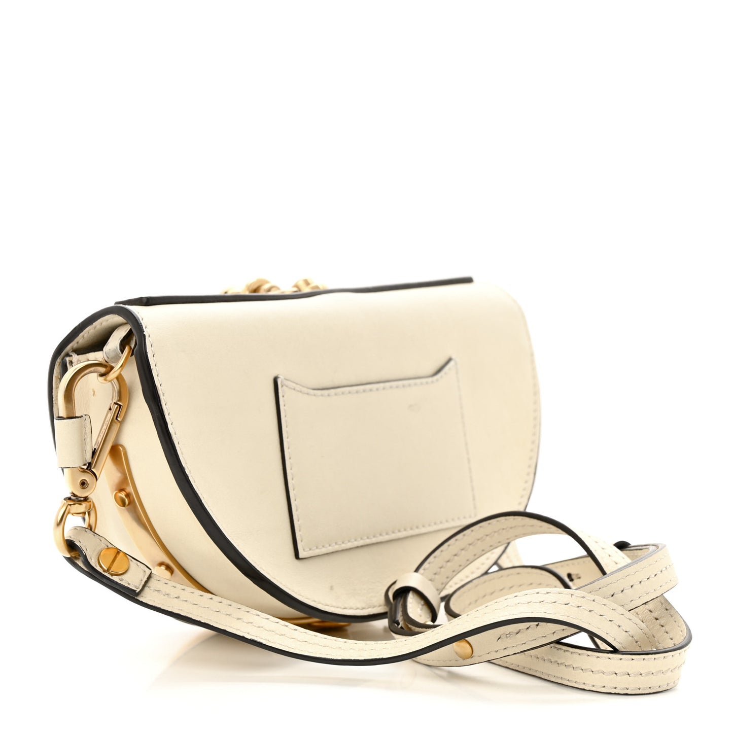 Calfskin Small Nile Bracelet Minaudiere Bag Off White