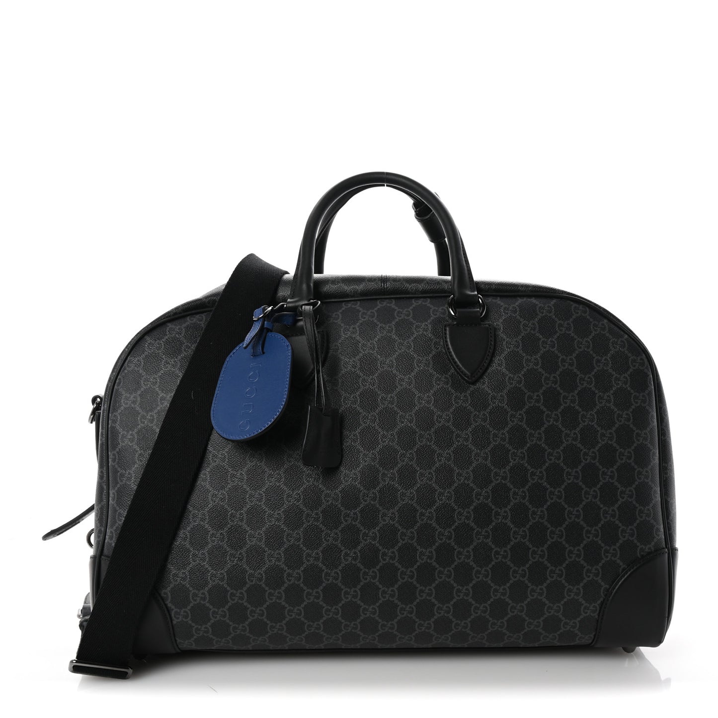 GG Supreme Monogram Calfskin GG Emblem Medium Duffle Bag Black
