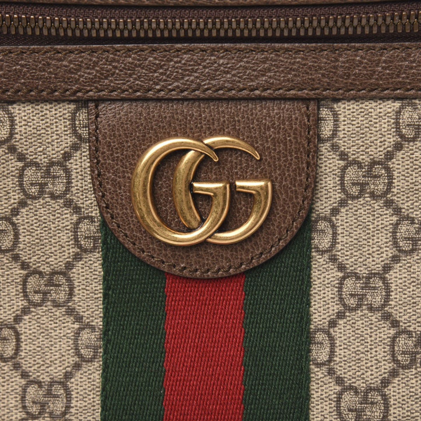GG Supreme Monogram Web Small Ophidia Messenger Bag Brown