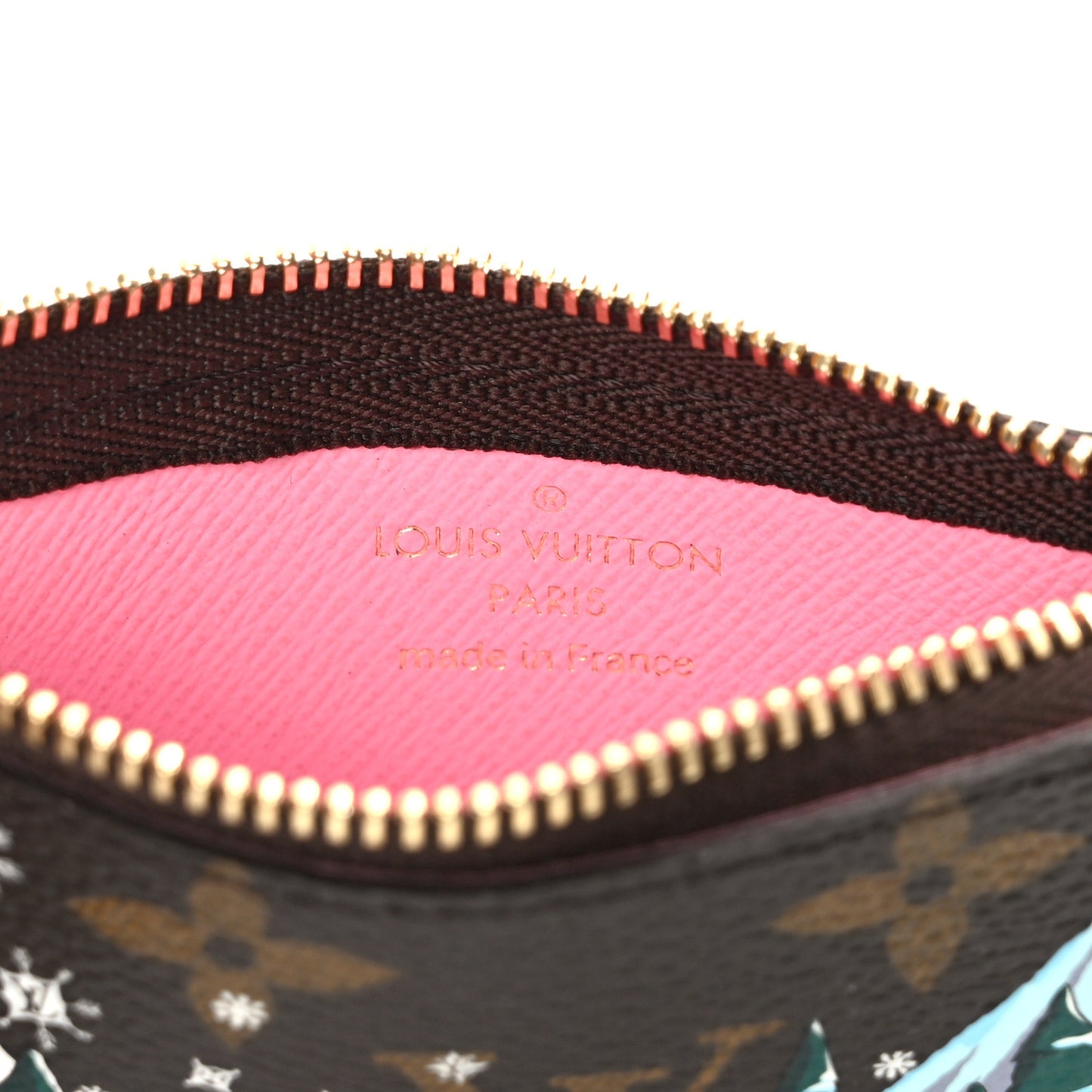 Monogram 2023 Christmas Animation Alpine Key Pouch Pink