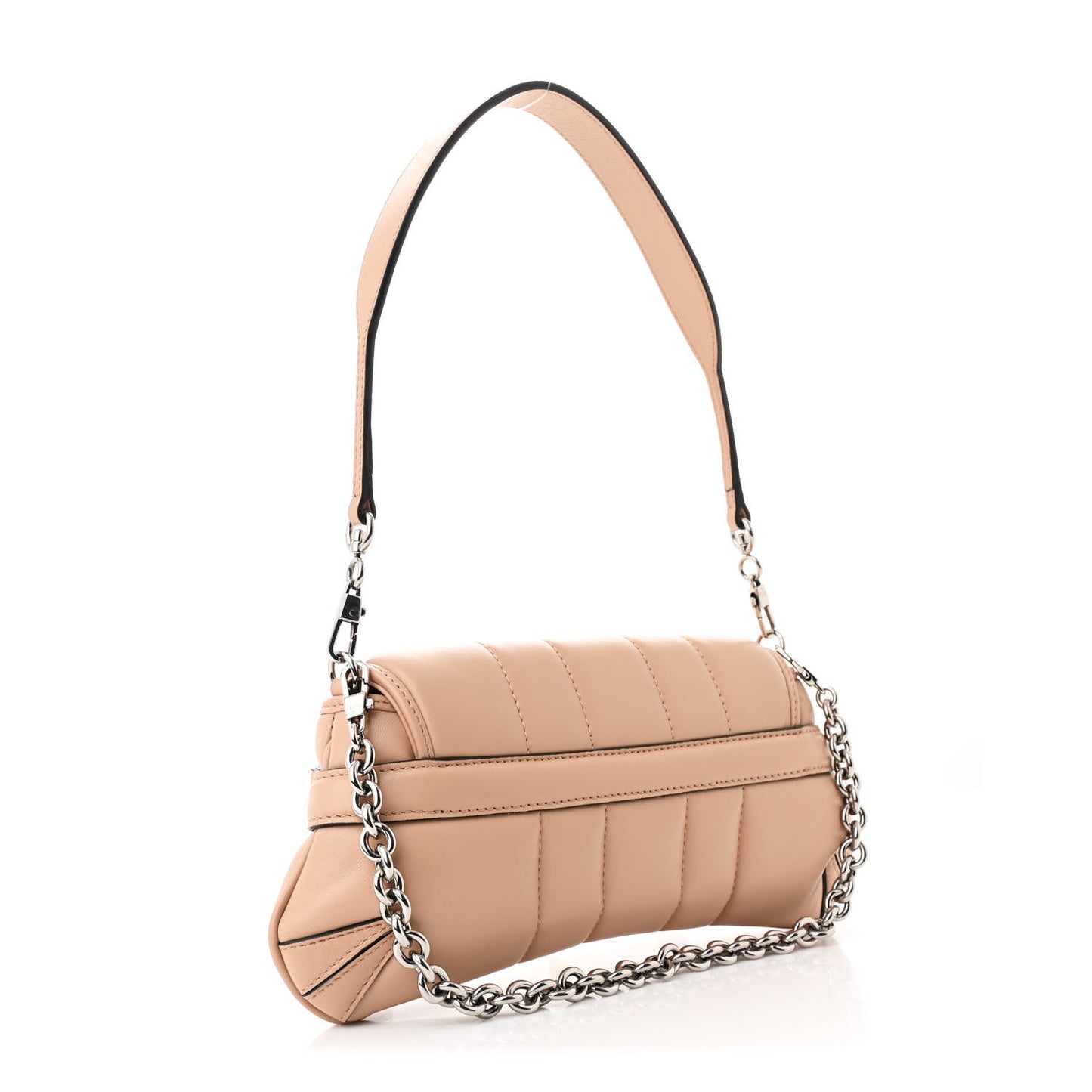 Nappa Vertical Matelasse Small Maxi Horsebit Chain Shoulder Bag Beige