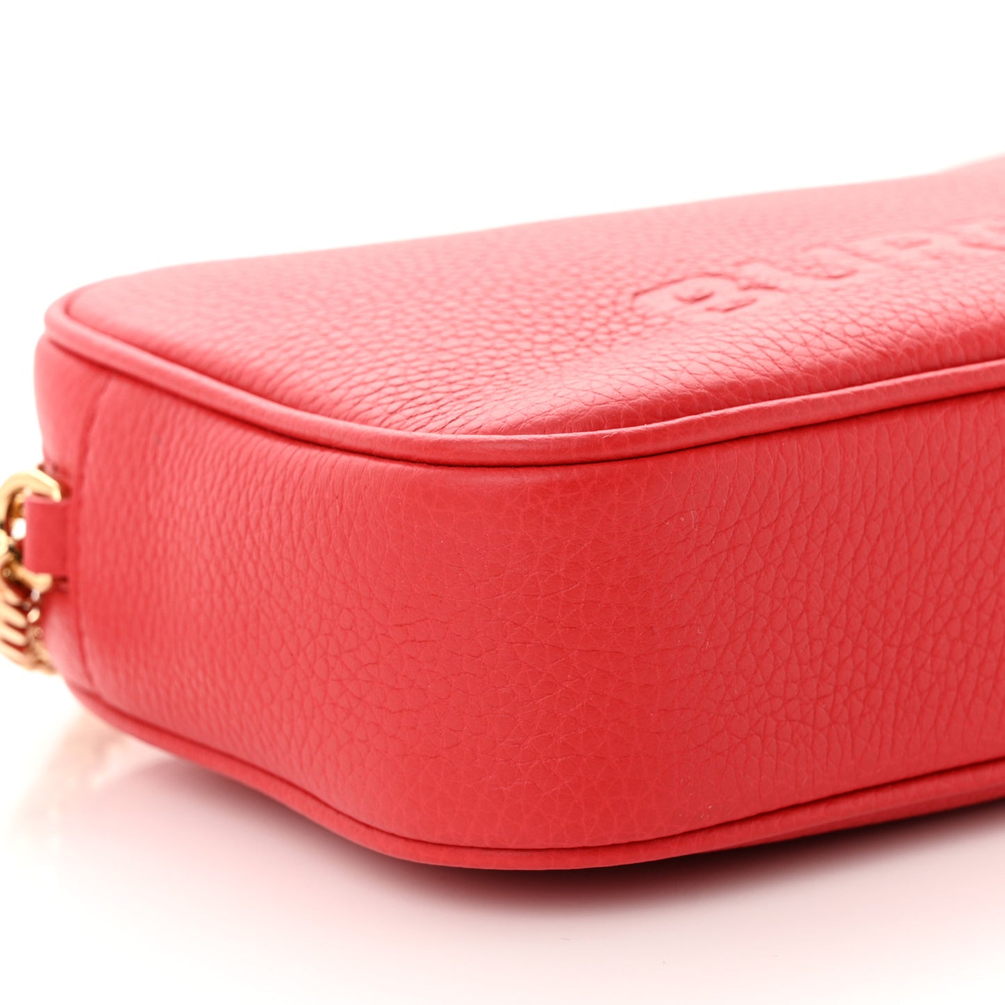 Calfskin Monogram Embossed Small Elongated Camera Bag Red