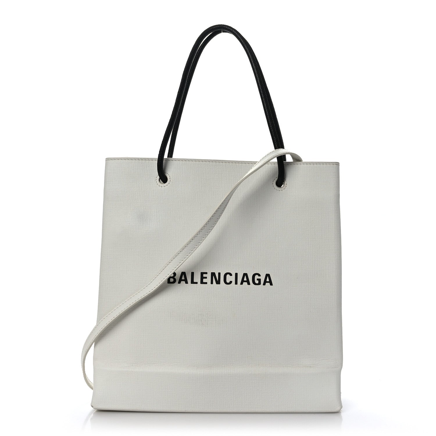 Balenciaga Calfskin Small Logo North South Shopping Tote White 1 of 11