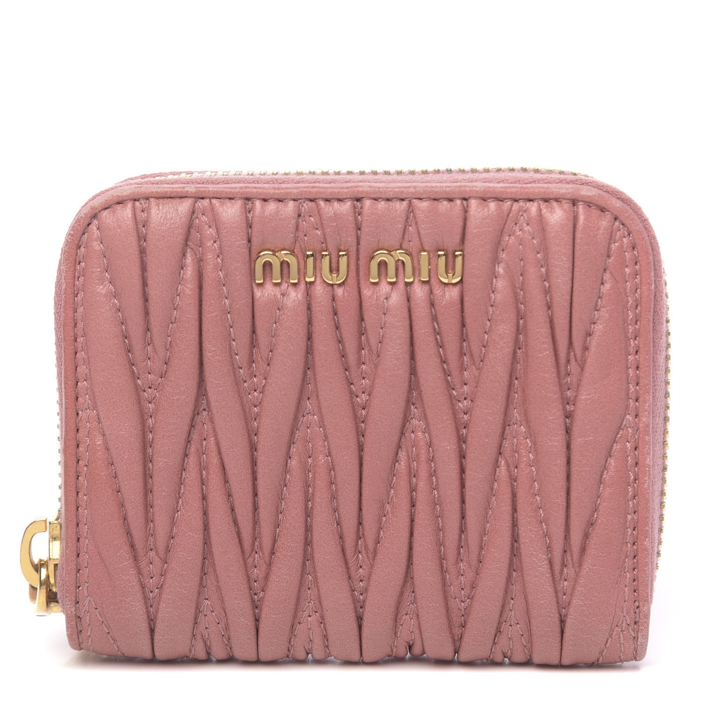 Nappa Matelasse Zip Around Compact Wallet Loto