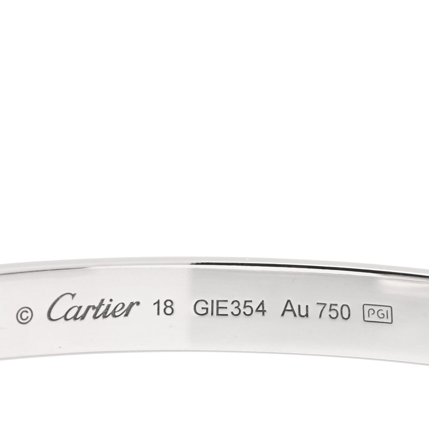 Cartier 18K White Gold LOVE Cuff Bracelet 18 3 of 3