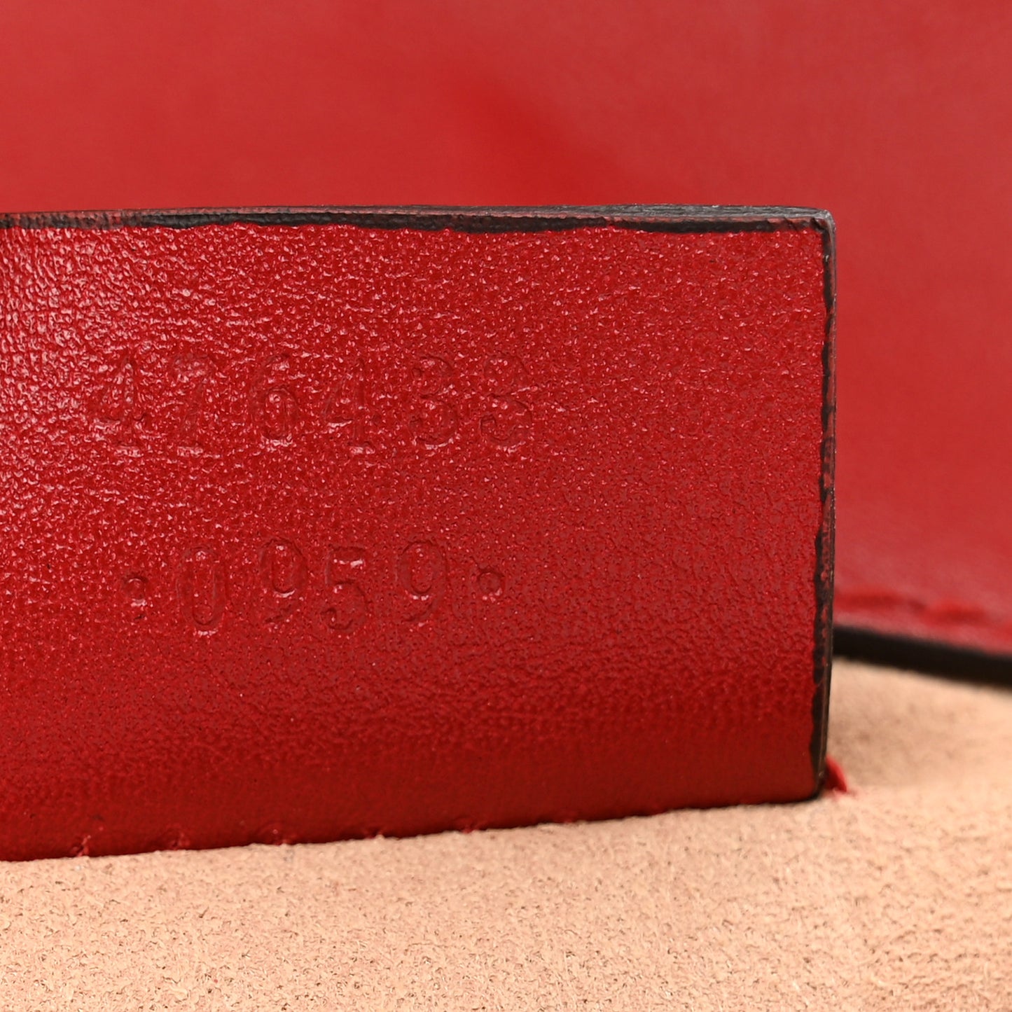 Calfskin Matelasse Super Mini GG Marmont Shoulder Bag Hibiscus Red