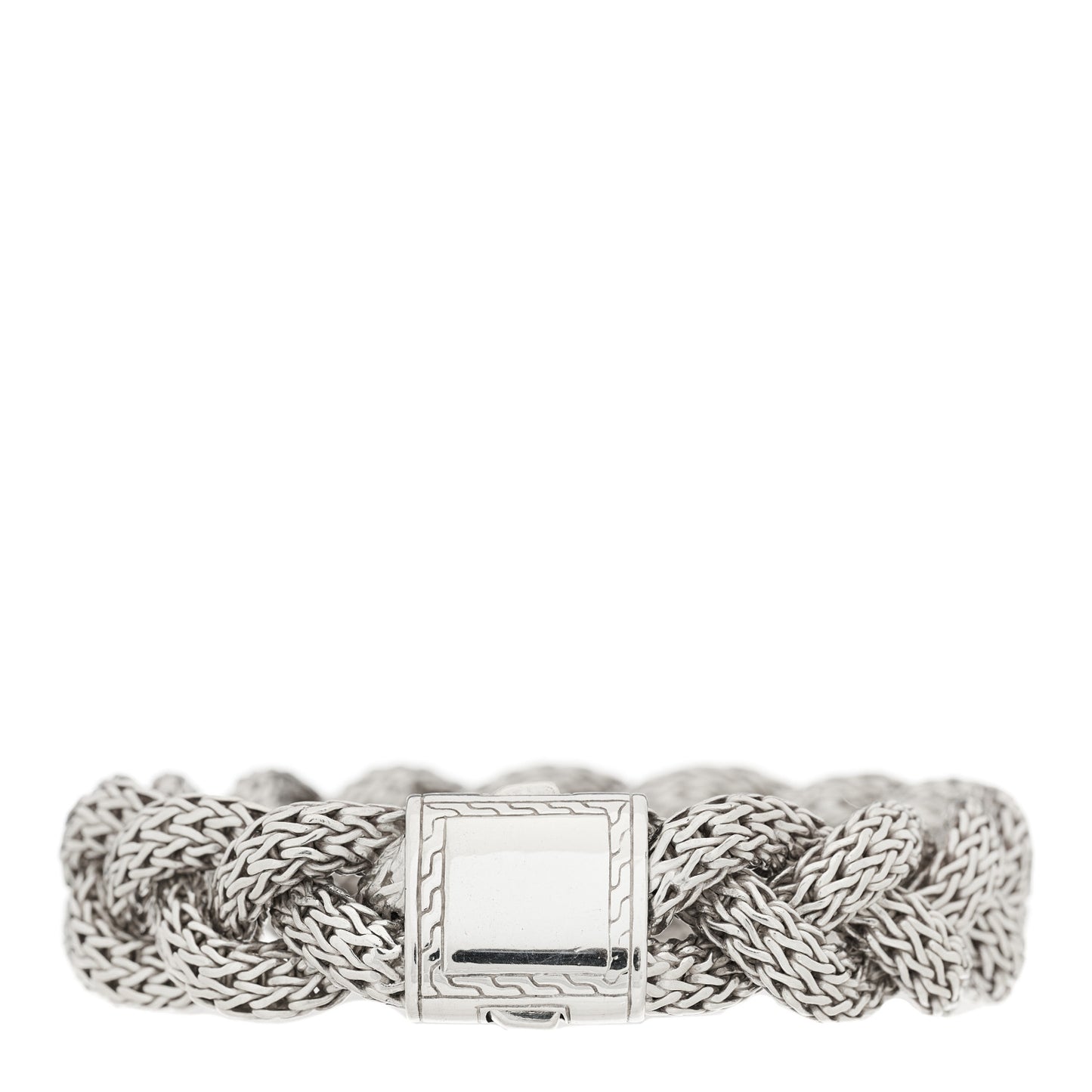 Sterling Silver 14mm Braided Classic Chain Bracelet