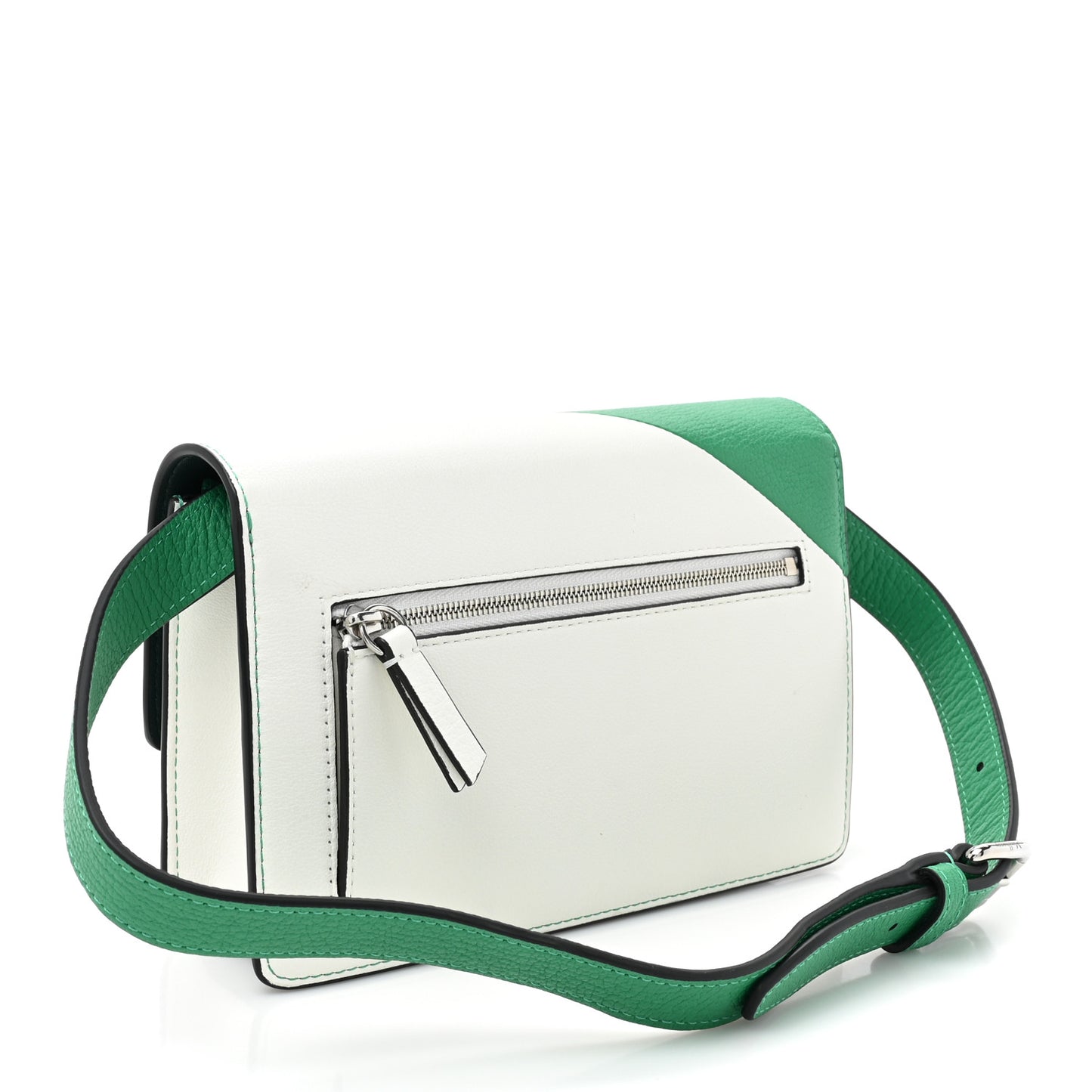 Small Classic Grain Small Colorblock Darley Clutch Lawn White