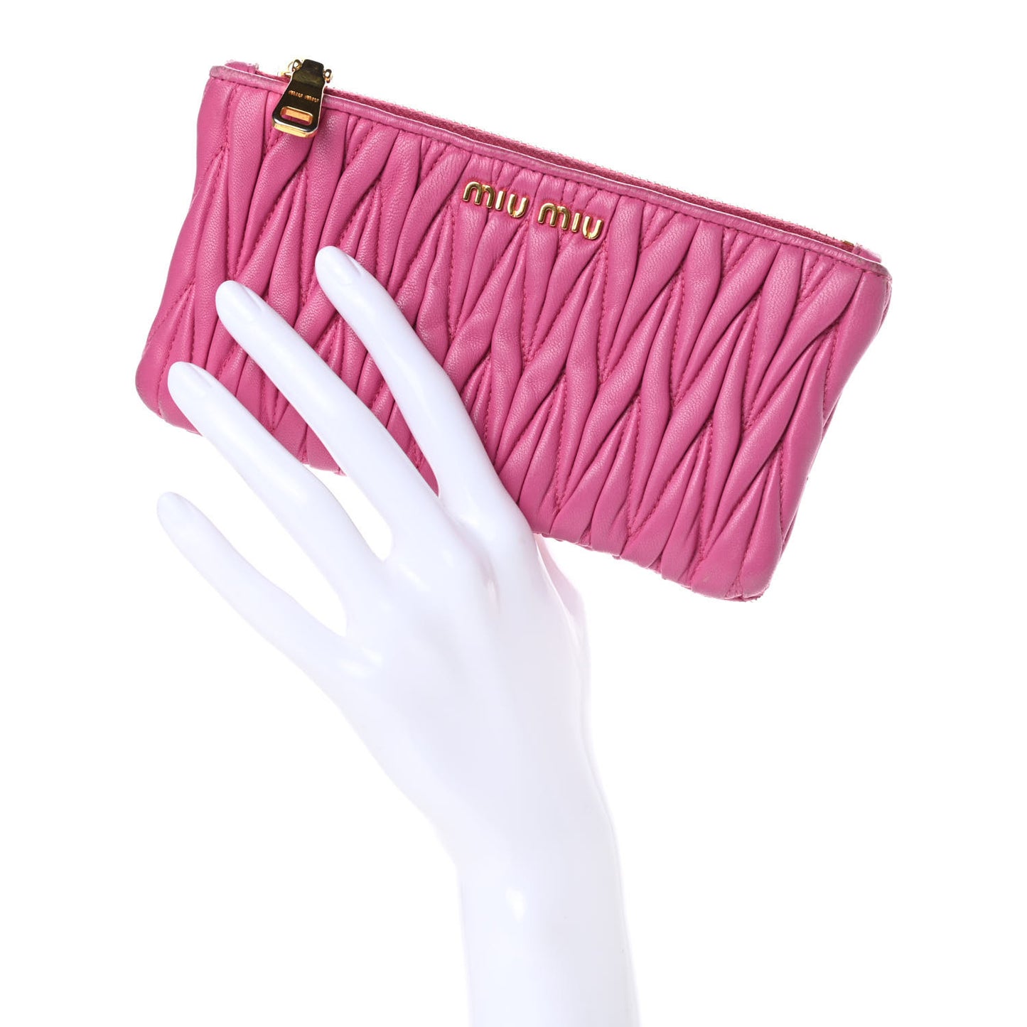 Nappa Matelasse Pouch Fuxia