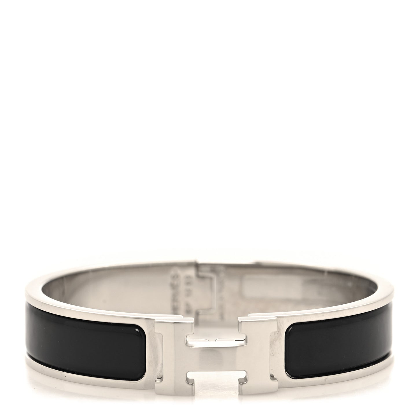 Enamel Narrow Clic Clac H Bracelet PM Black