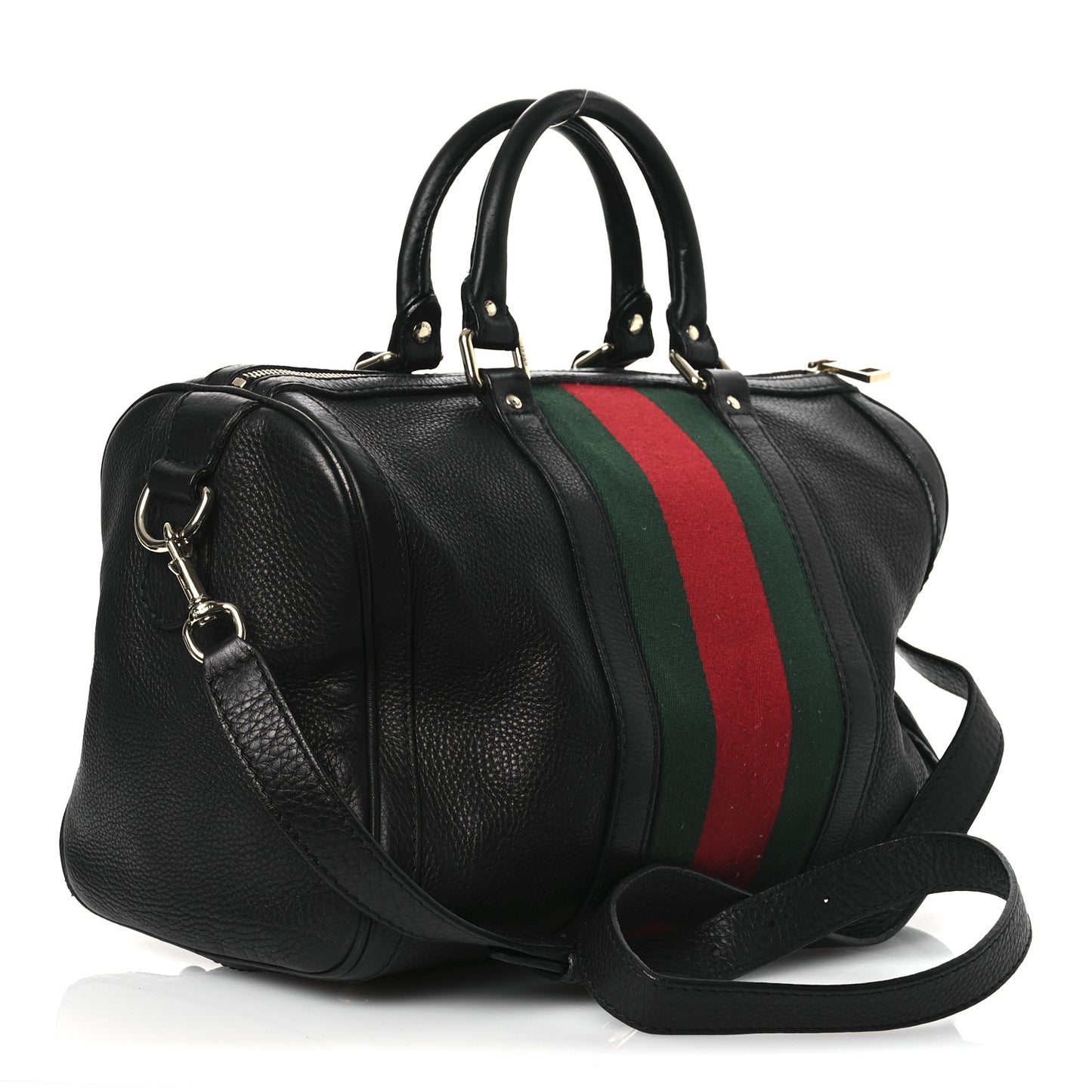 Calfskin Vintage Web Medium Boston Black