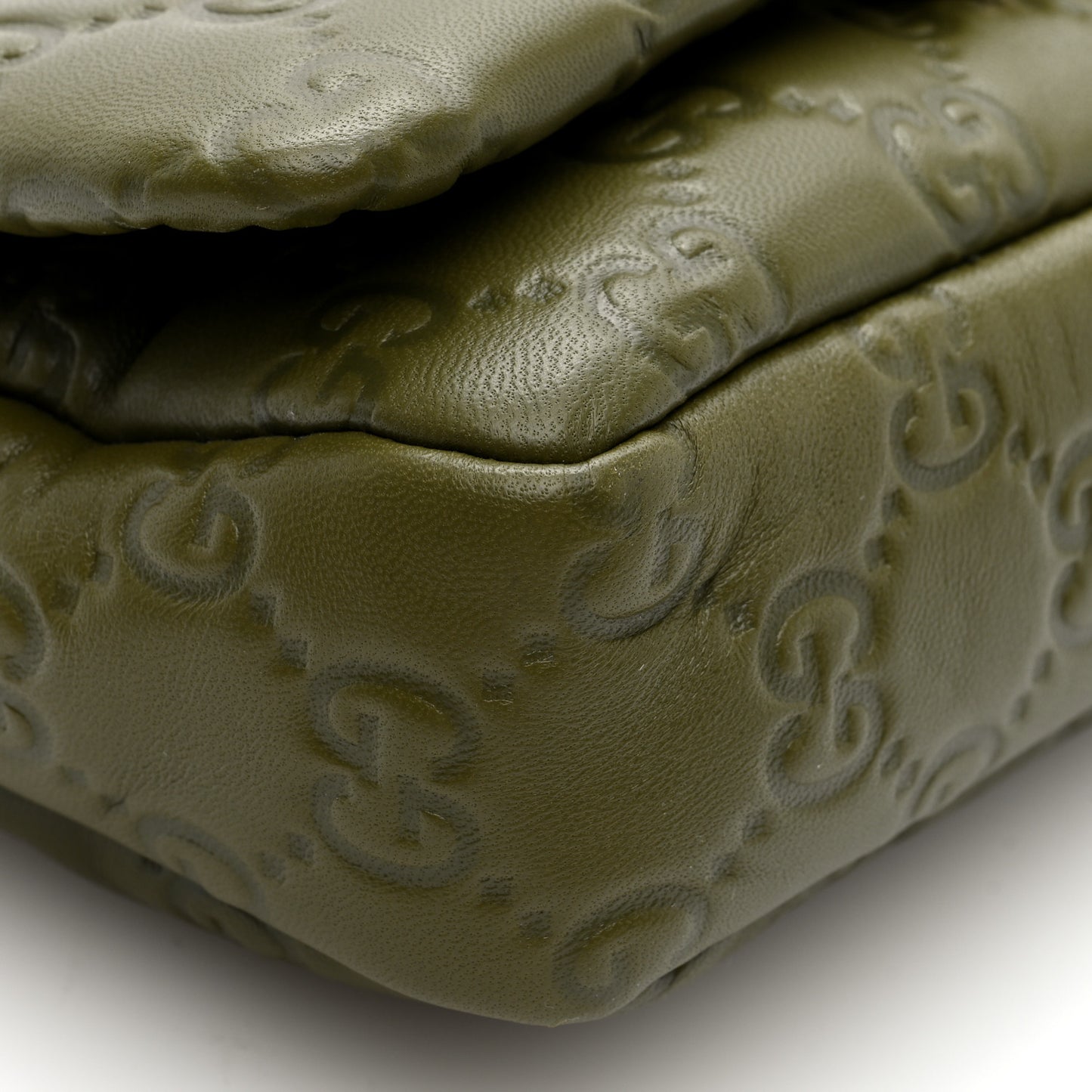Lambskin Embossed Mini GG Milano Top Handle Shoulder Bag Green