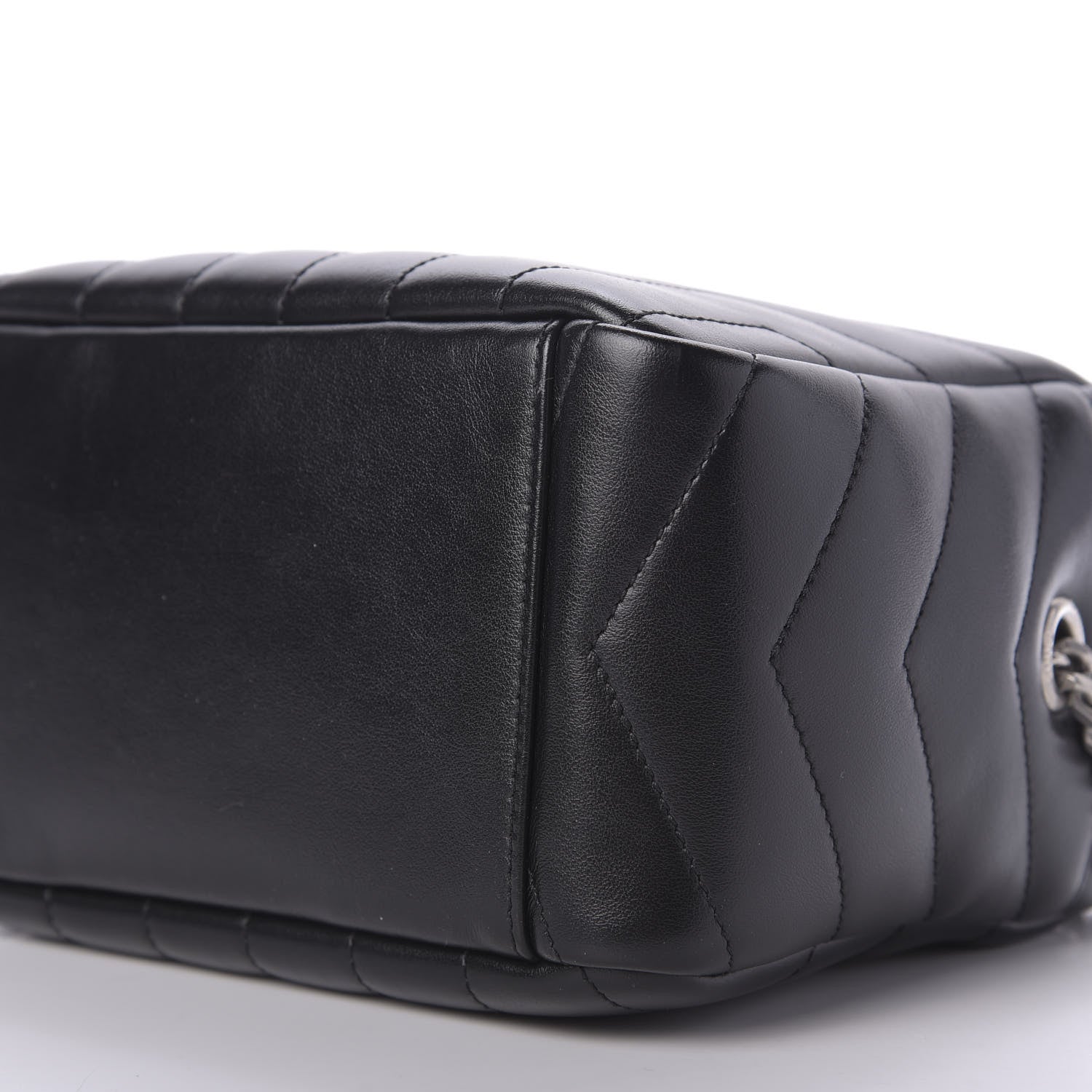 Saint Laurent Calfskin Y Quilted Monogram Small Loulou Bowling Bag Black 7 of 9