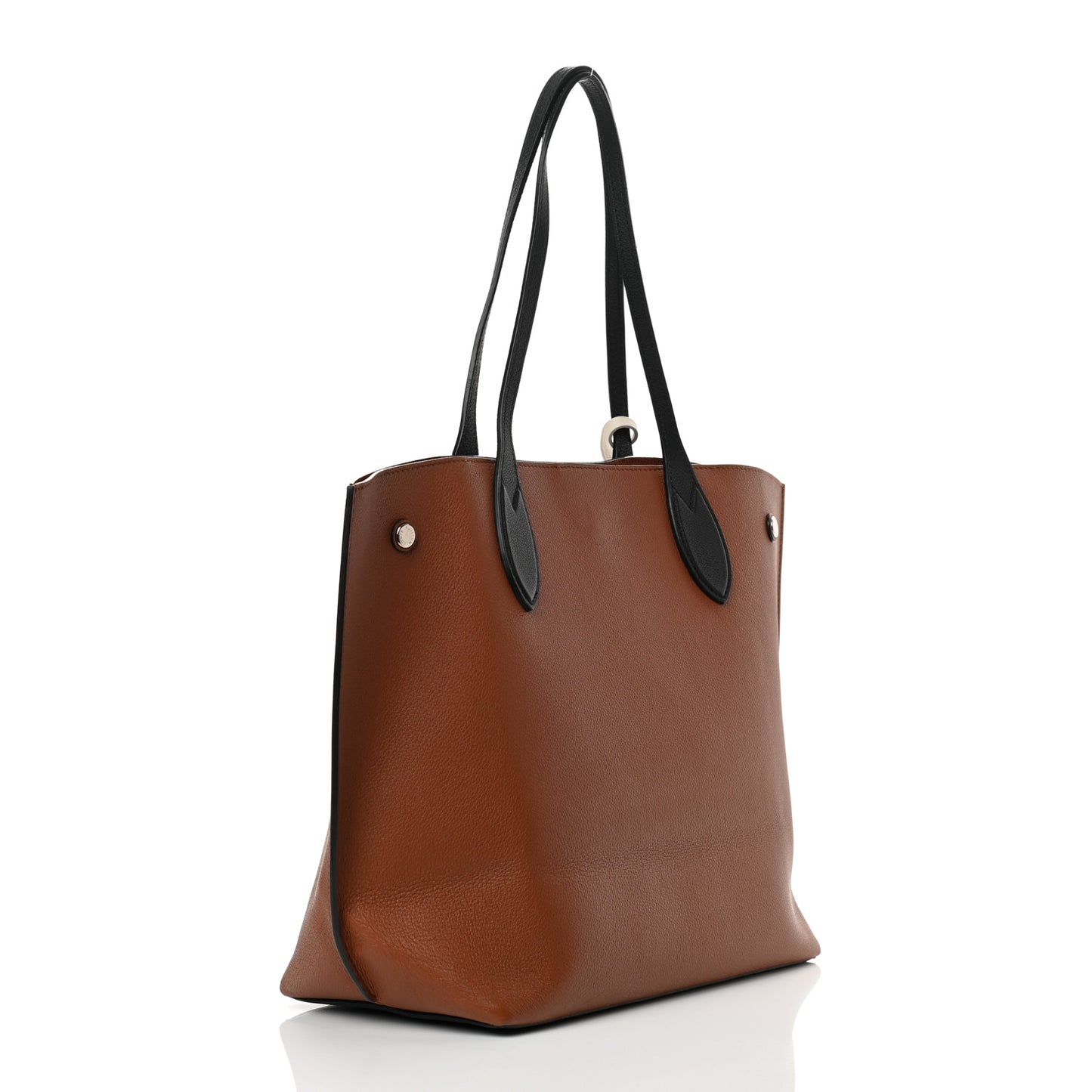 Calfskin Lockme Go Tote Caramel Creme Black