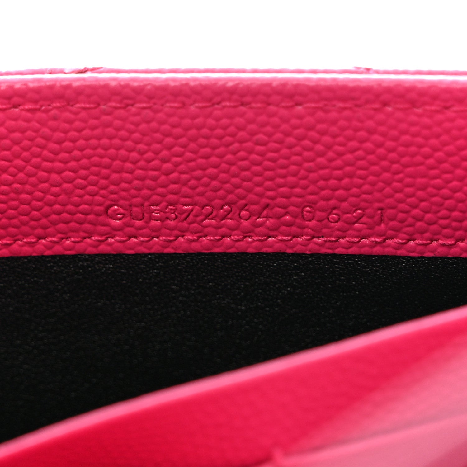 Saint Laurent Grain De Poudre Matelasse Chevron Monogram Flap Wallet Fuxia 8 of 11