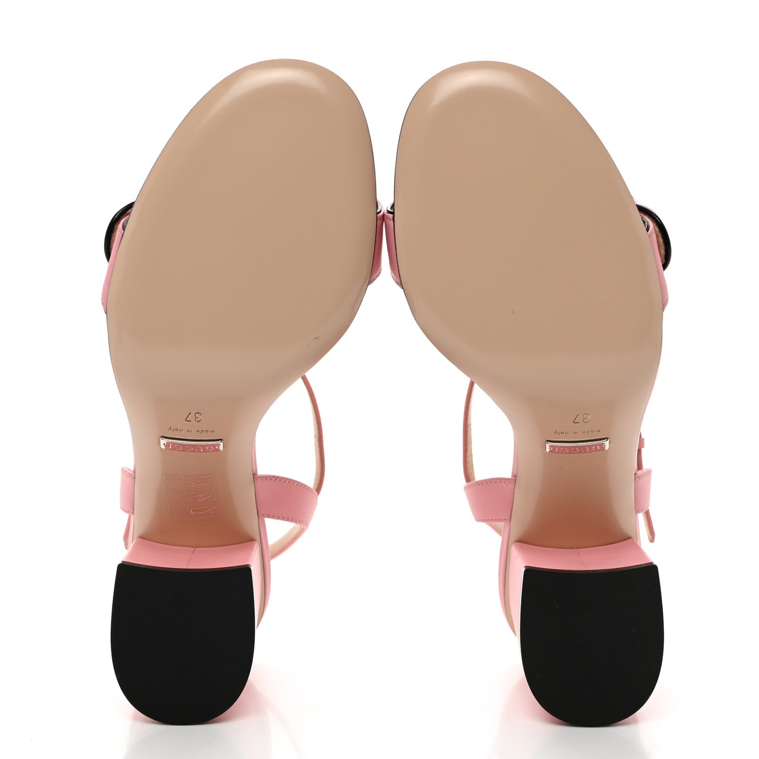 Gucci Lifford Calfskin GG Marmont Ankle Wrap 75mm Sandals 37 Wild Rose 5 of 8