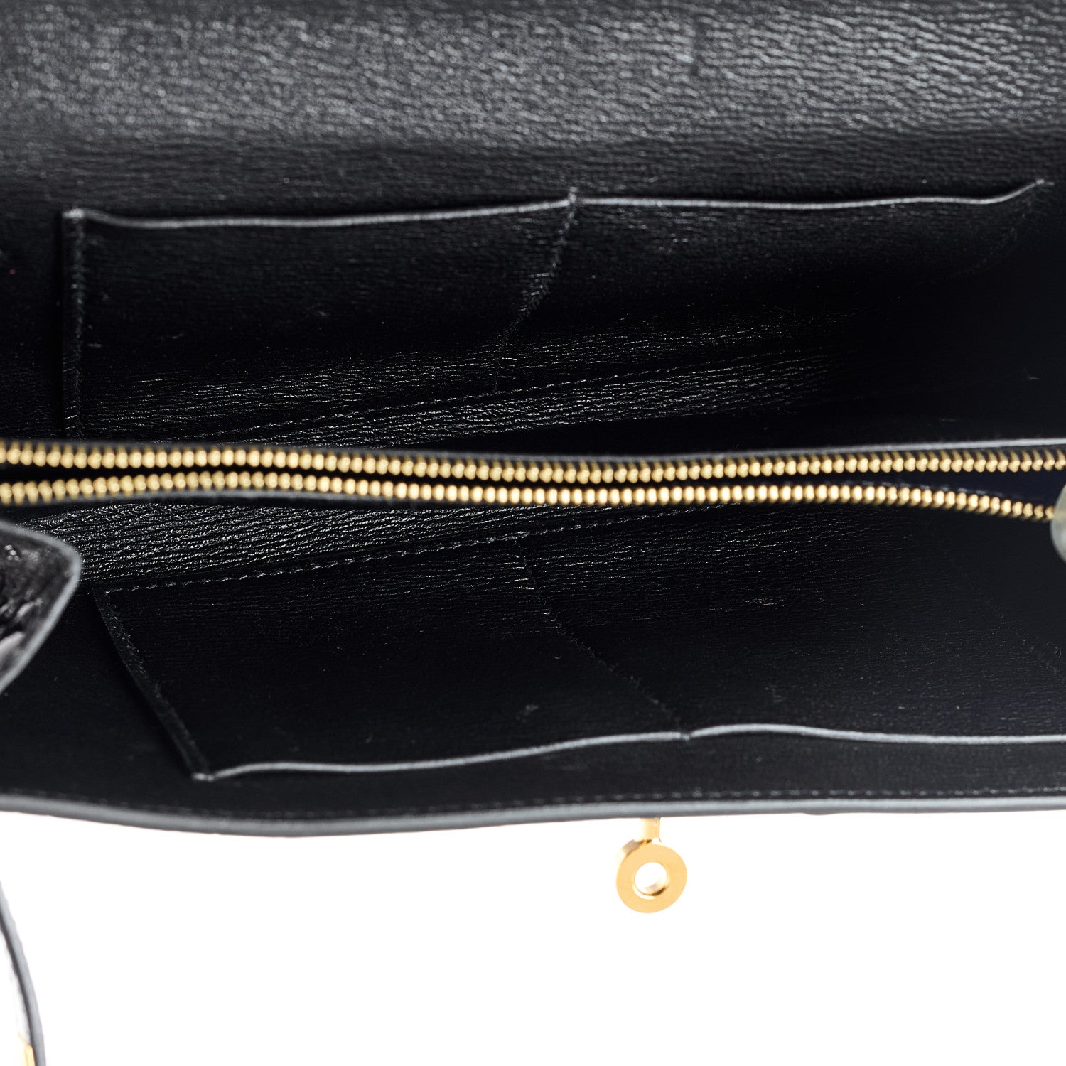 Hermes Shiny Alligator Kelly Wallet To Go Black 7 of 10
