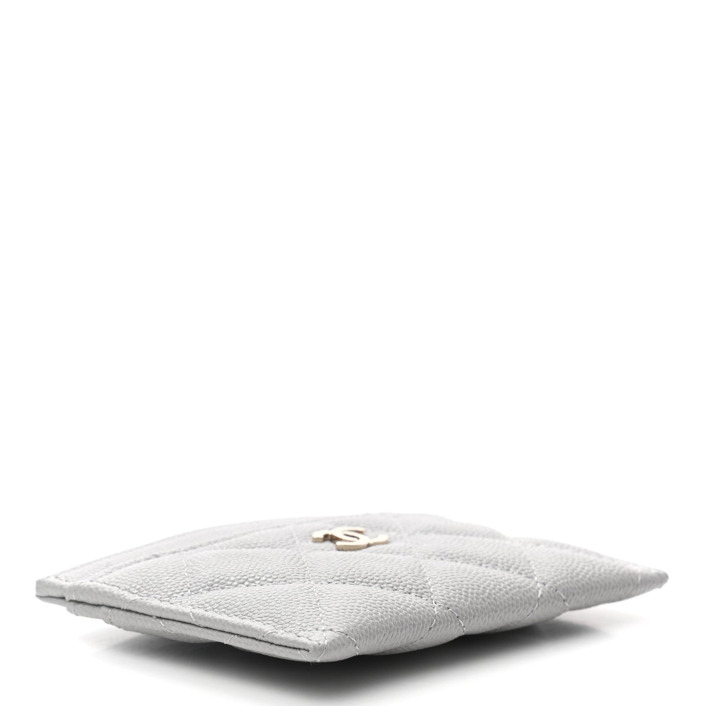 Caviar Quilted Card Holder Grey