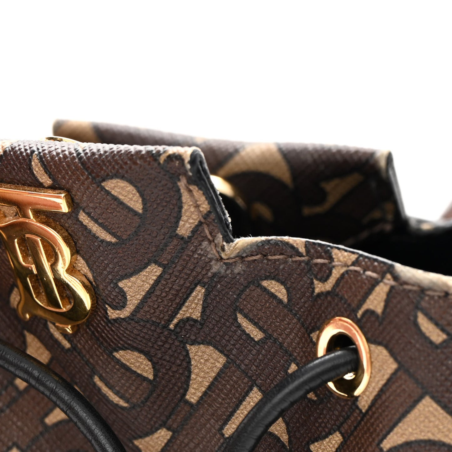 E-canvas Monogram TB Bucket Bag Bridle Brown