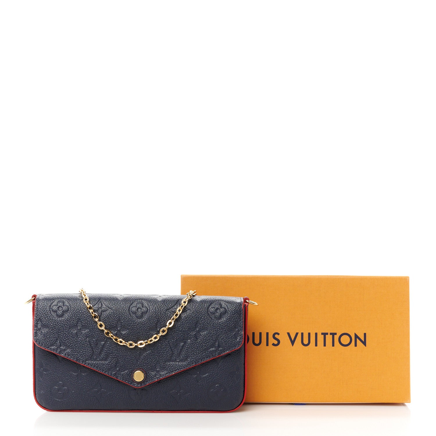 Louis Vuitton Empreinte Pochette Felicie Chain Wallet Marine Rouge 10 of 10
