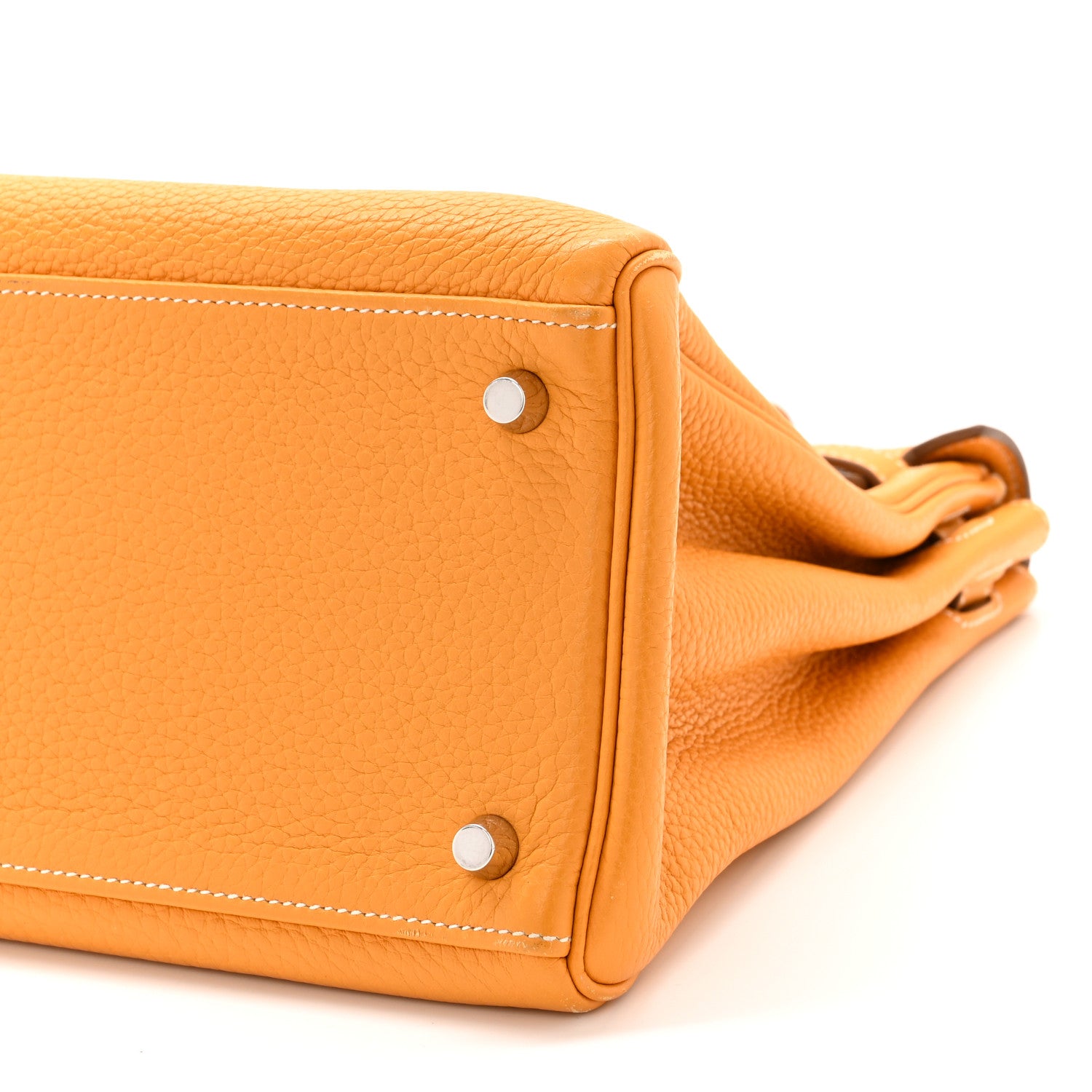 Hermes Taurillon Clemence Kelly Retourne 35 Moutarde Etain 10 of 21