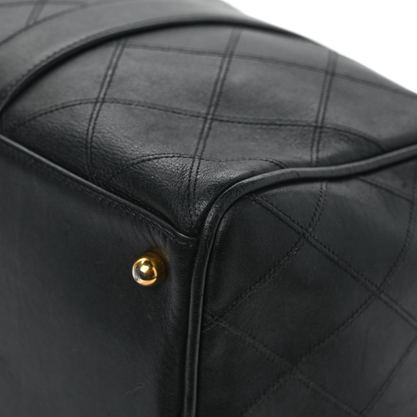 Calfskin Stitched CC Boston Black