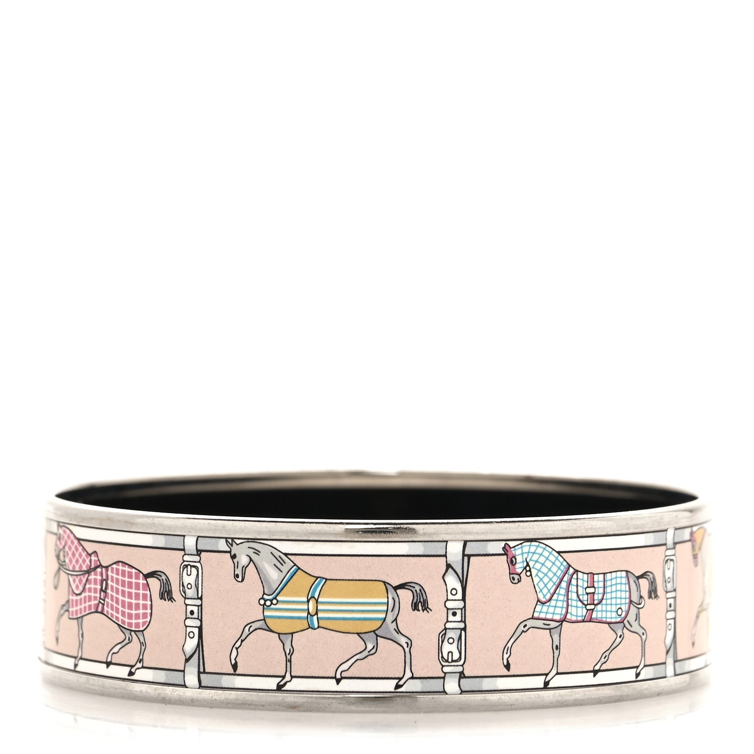 Hermes Enamel Printed Wide Tenues Et Couvertures Bracelet 70 1 of 5