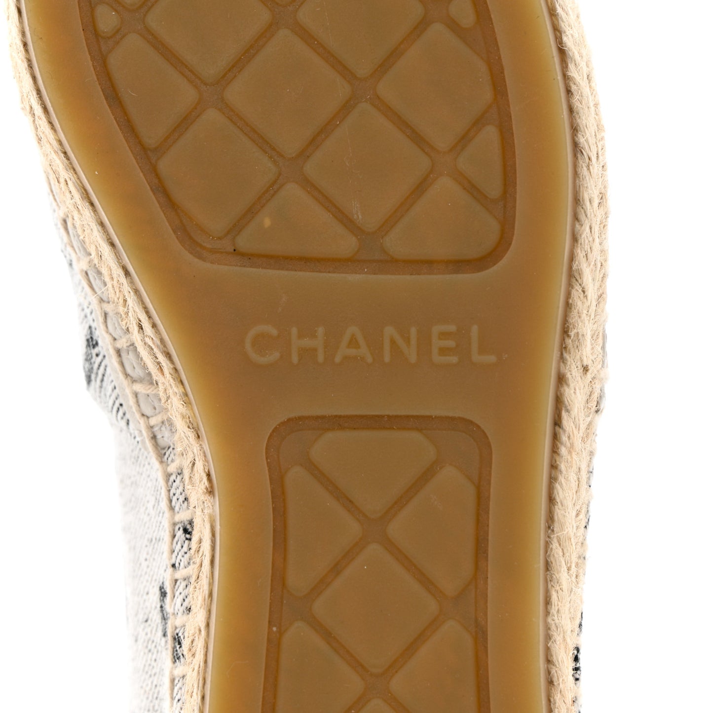 Cotton Jacquard Grosgrain CC Print Espadrilles 35 Grey Black