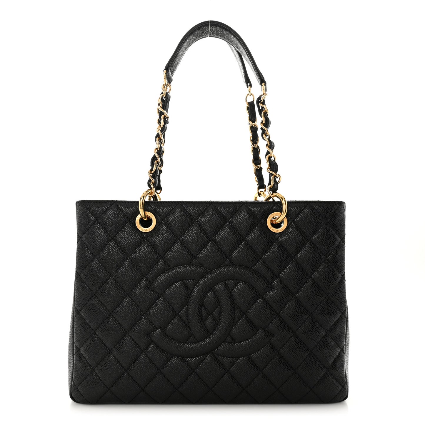 Caviar Quilted Grand Shopping Tote GST Black