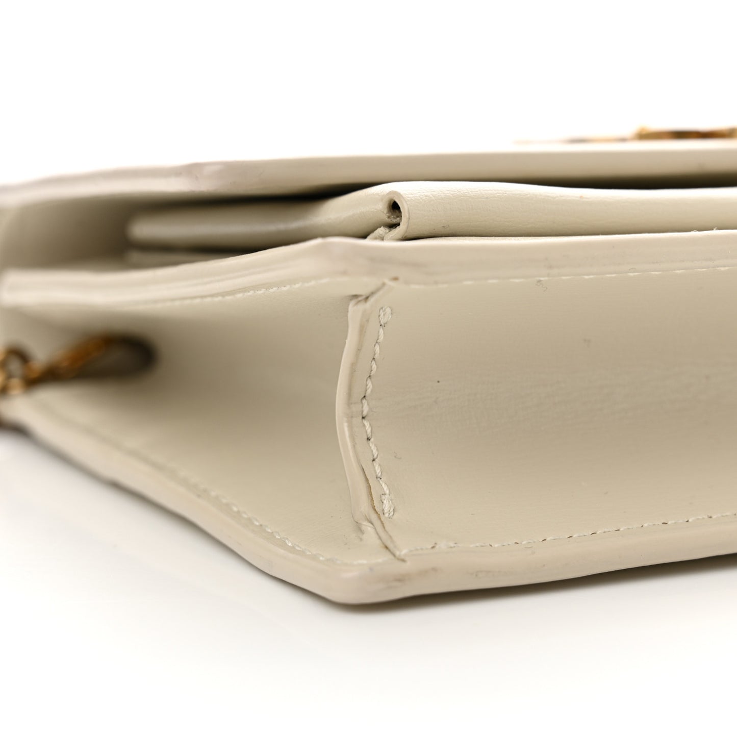 Calfskin Monogram Sunset Chain Wallet Blanc Vintage