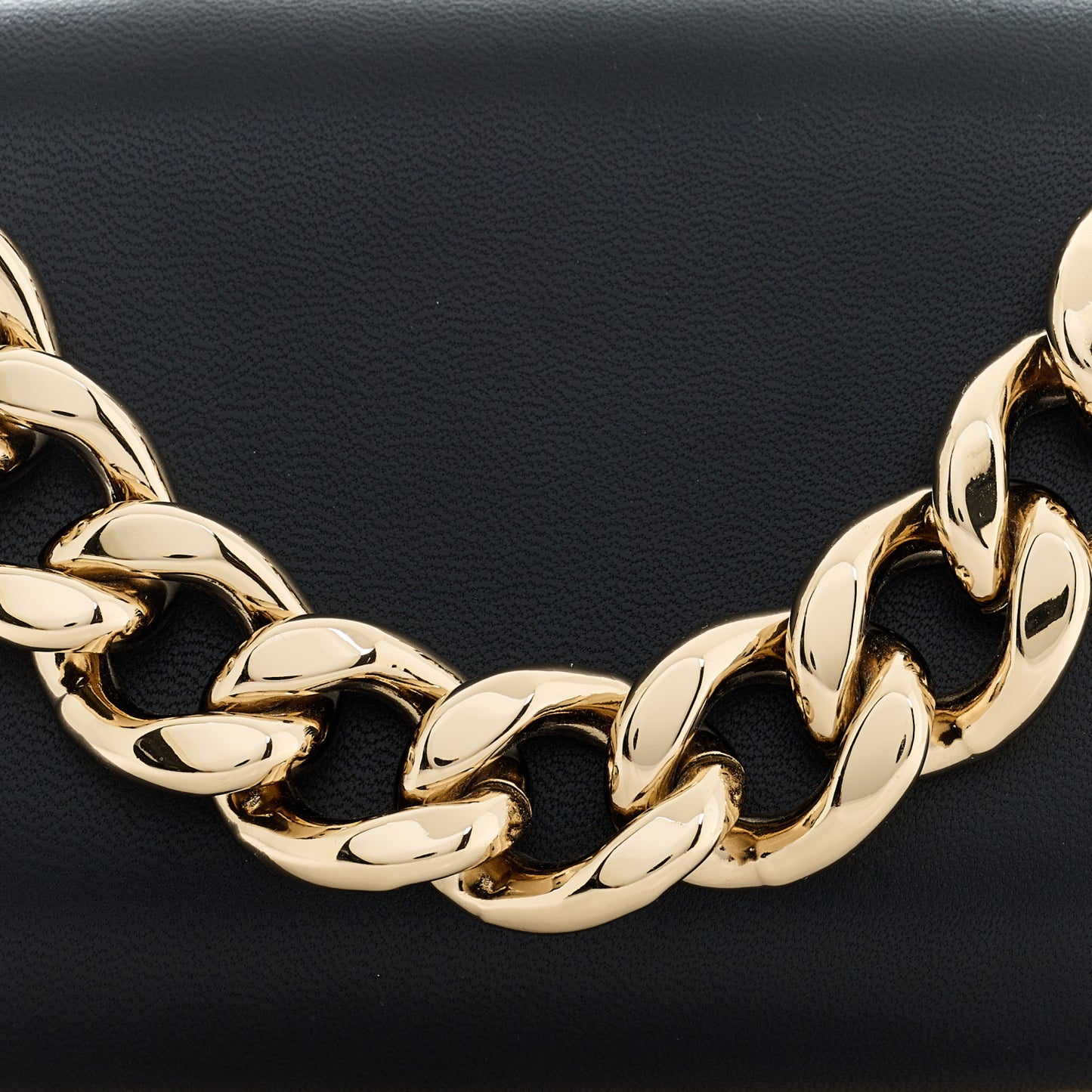 Lambskin Knuckle Box Chain Link Clutch Black