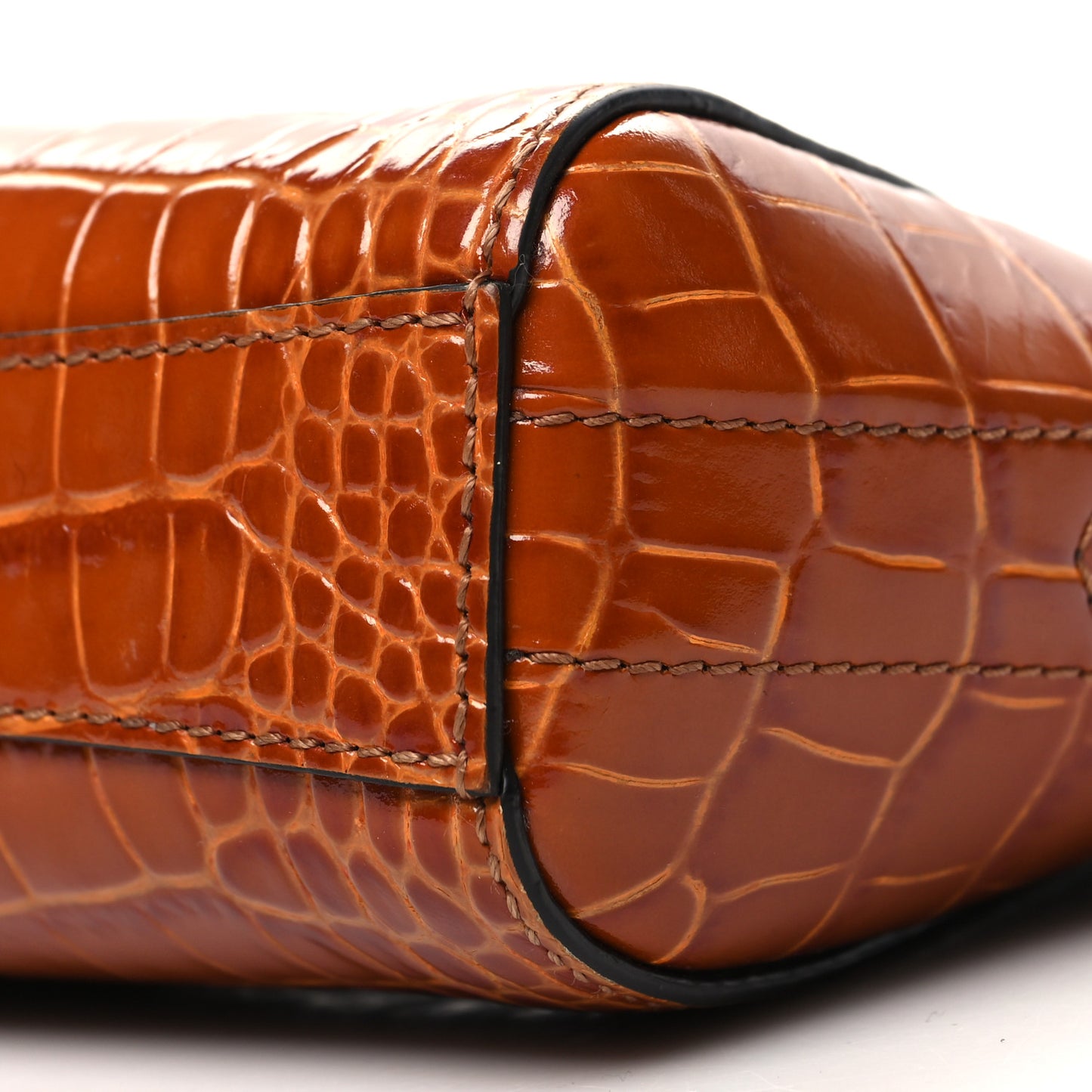 Calfskin Crocodile Embossed Nano Antigona Tan