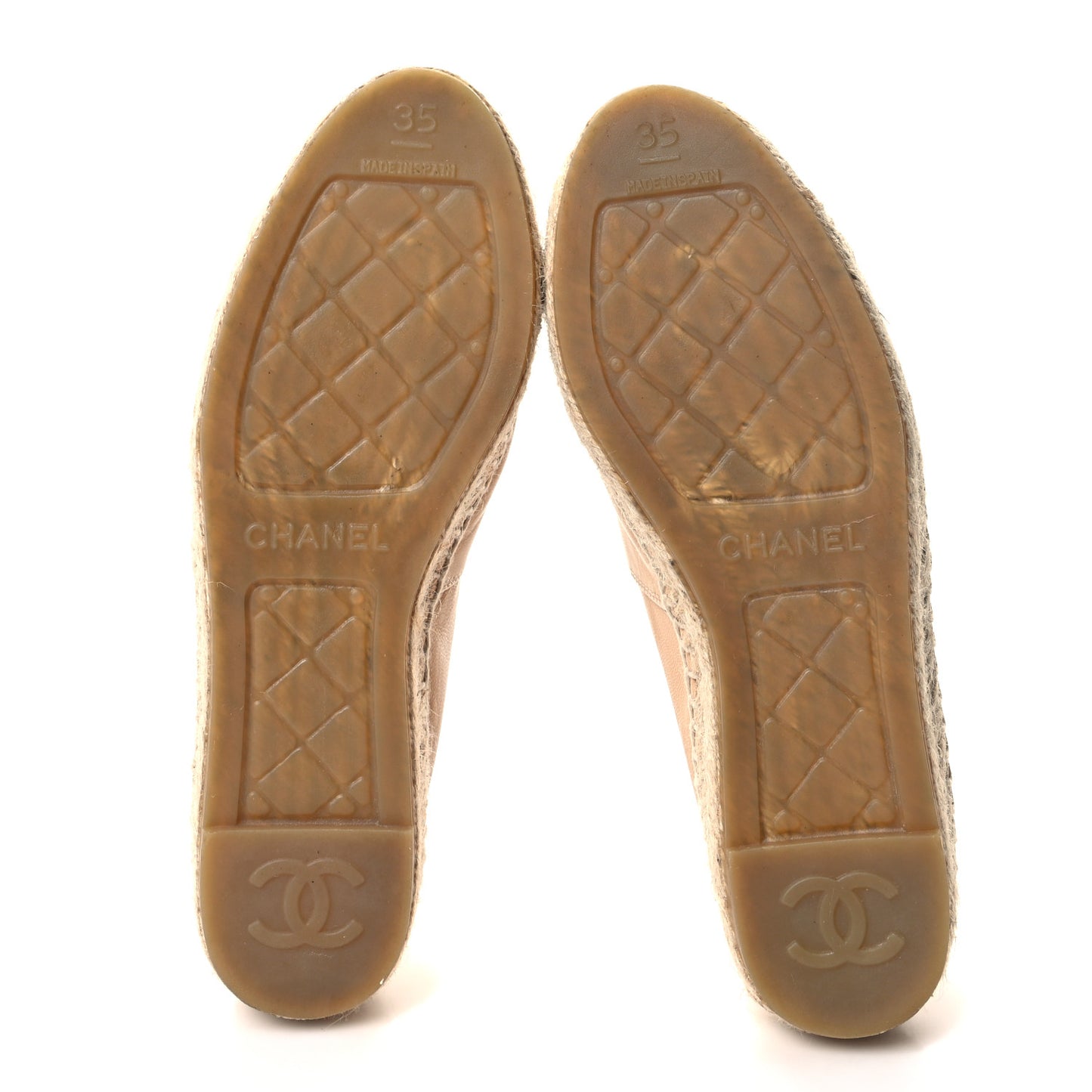 Lambskin CC Espadrilles 35 Beige Black