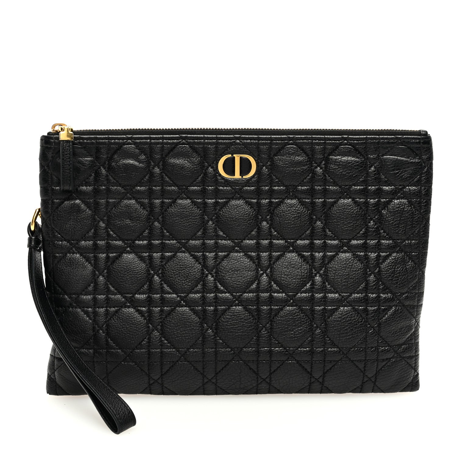 Christian Dior Supple Calfskin Cannage Large Caro Daily Pouch Black 1 of 7